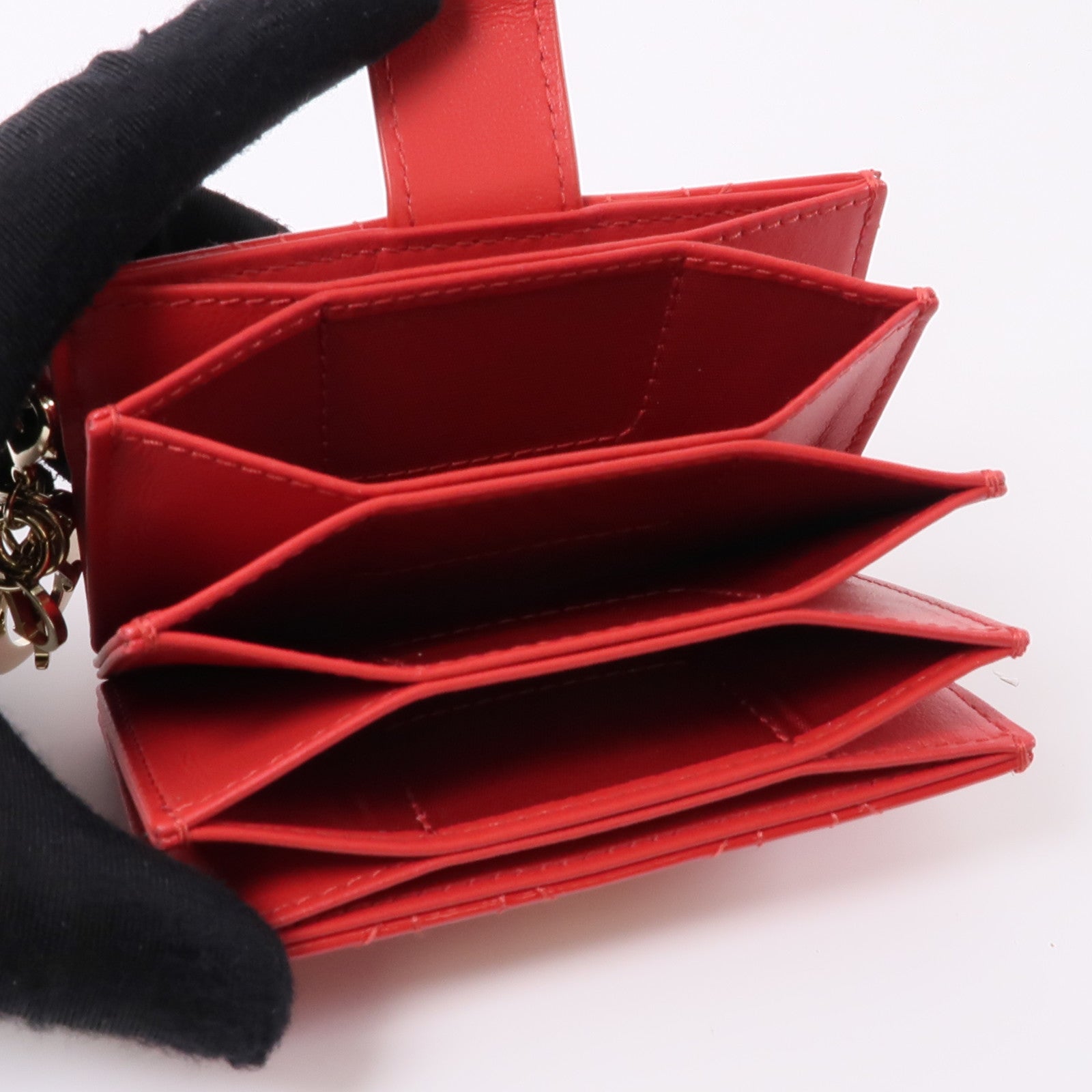 Dior 漆皮皮革Card Case金扣卡片套紅色