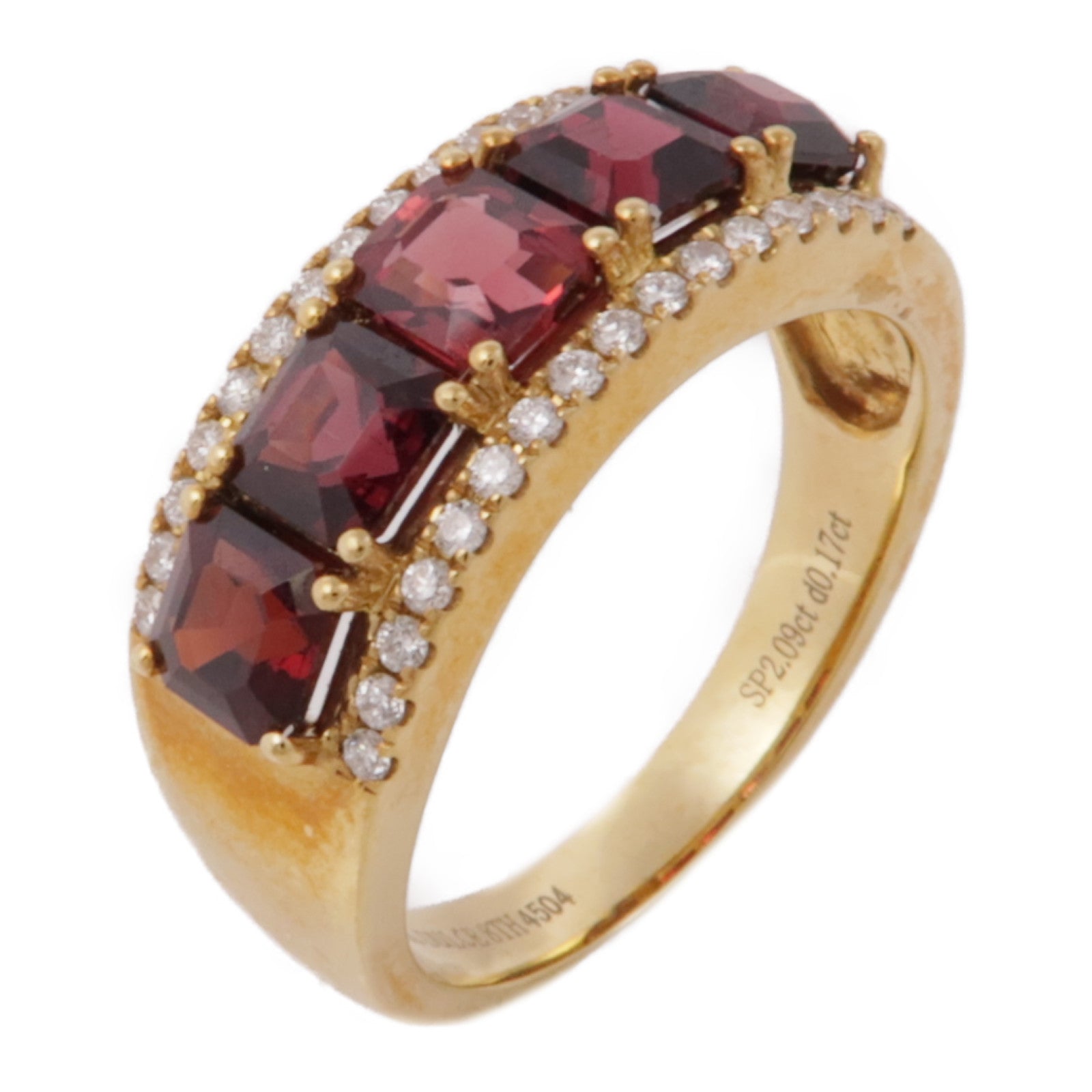 JEWELRY 18K黃金Red Spinel/Diamond Ring紅色尖晶石/鑽石戒指US#6