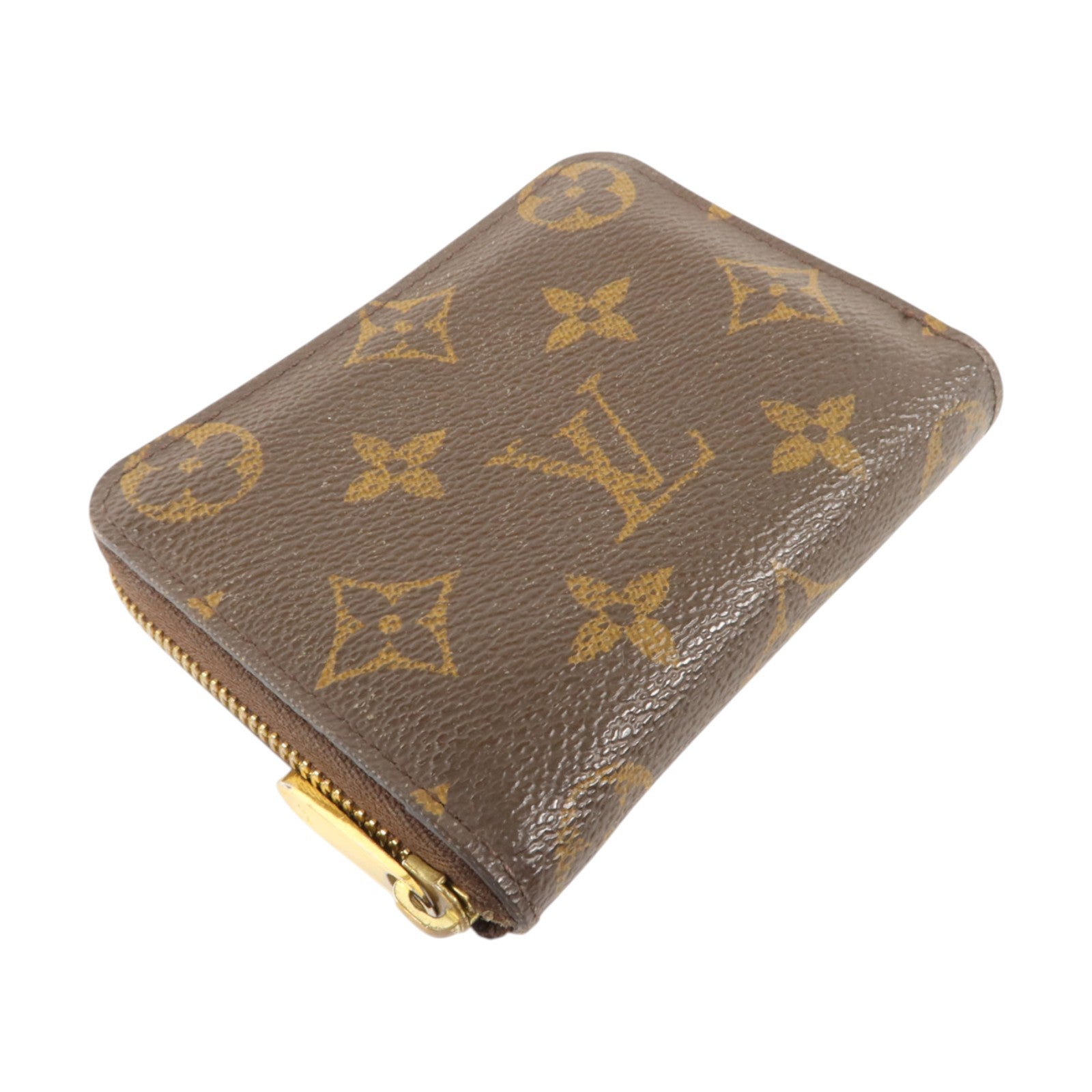 LOUIS VUITTON Monogram Zippy Coin Purse金扣零錢包棕色