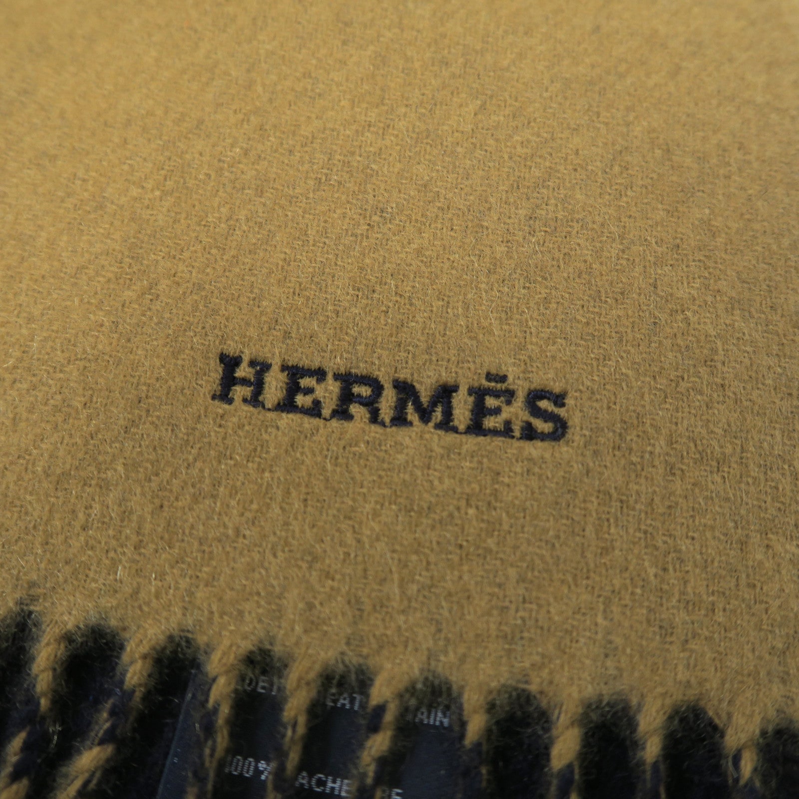 HERMES **【激減優惠】羊絨Scarf圍巾駝色/深藍色