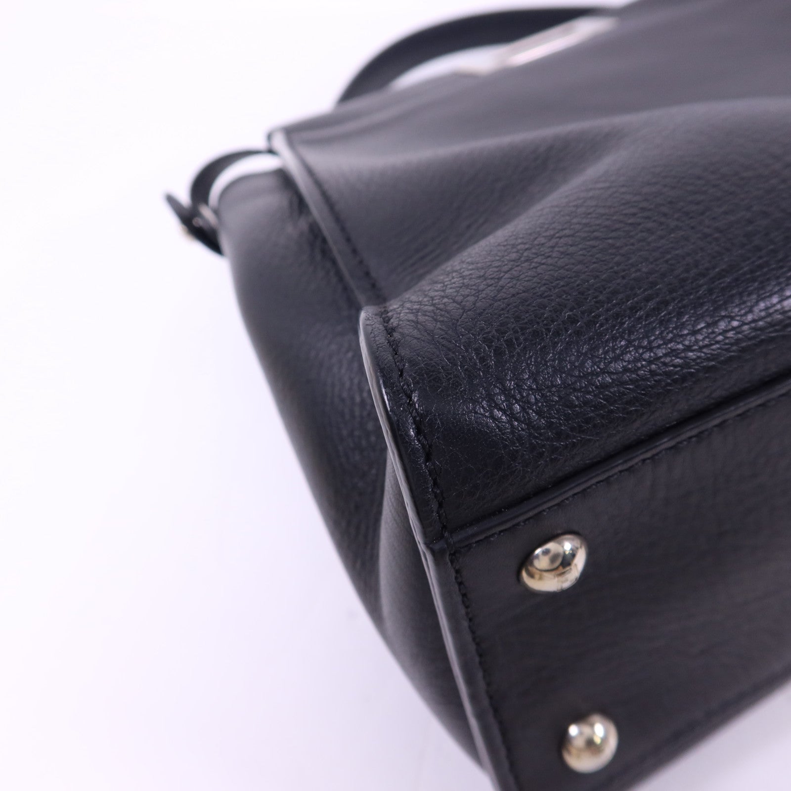 FENDI 蛇皮皮革/牛皮皮革Peekaboo Bag銀扣手挽肩背兩用袋