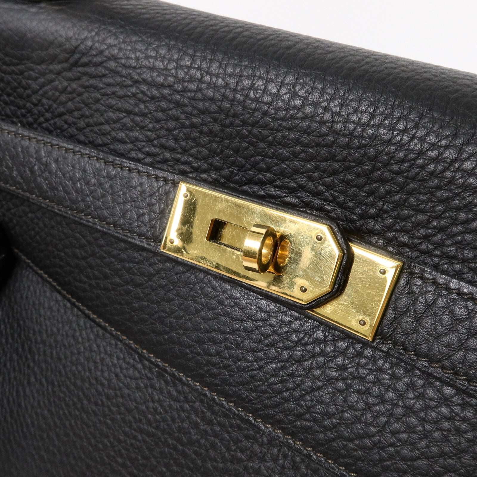 HERMES Togo皮革Kelly40手挽肩背兩用袋Noir