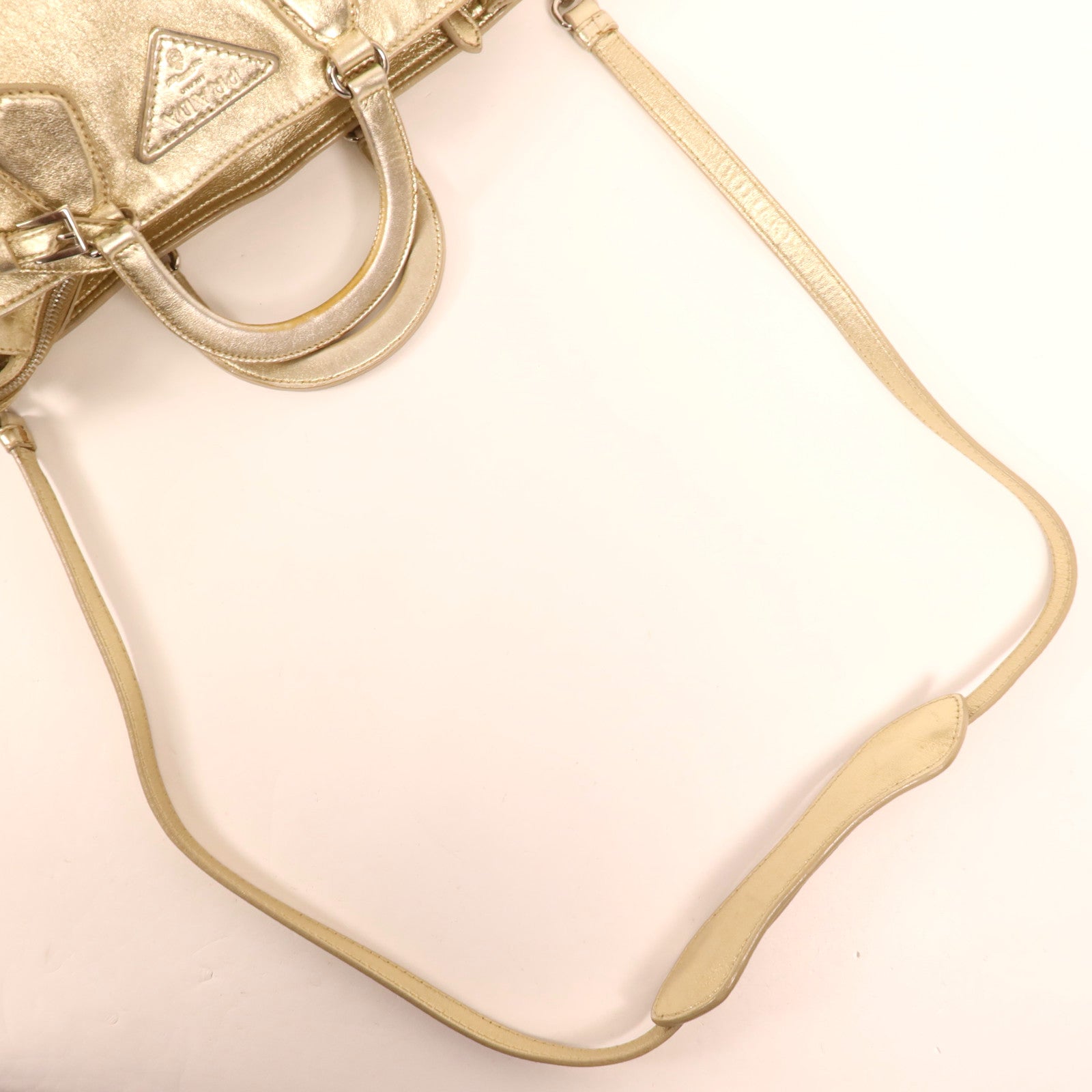 PRADA 羊皮皮革Handbag銀扣手挽肩背兩用袋