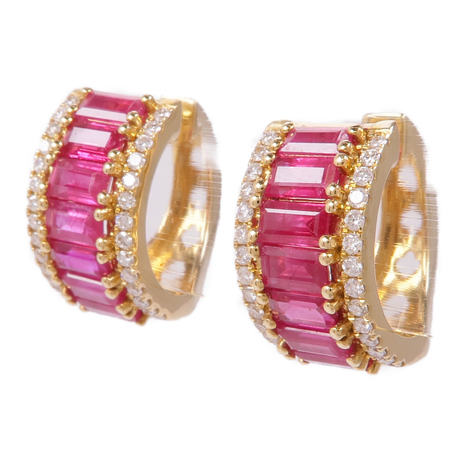 JEWELRY【激減優惠】 18K黃金Ruby/Diamond Earrings紅寶石/鑽石耳環