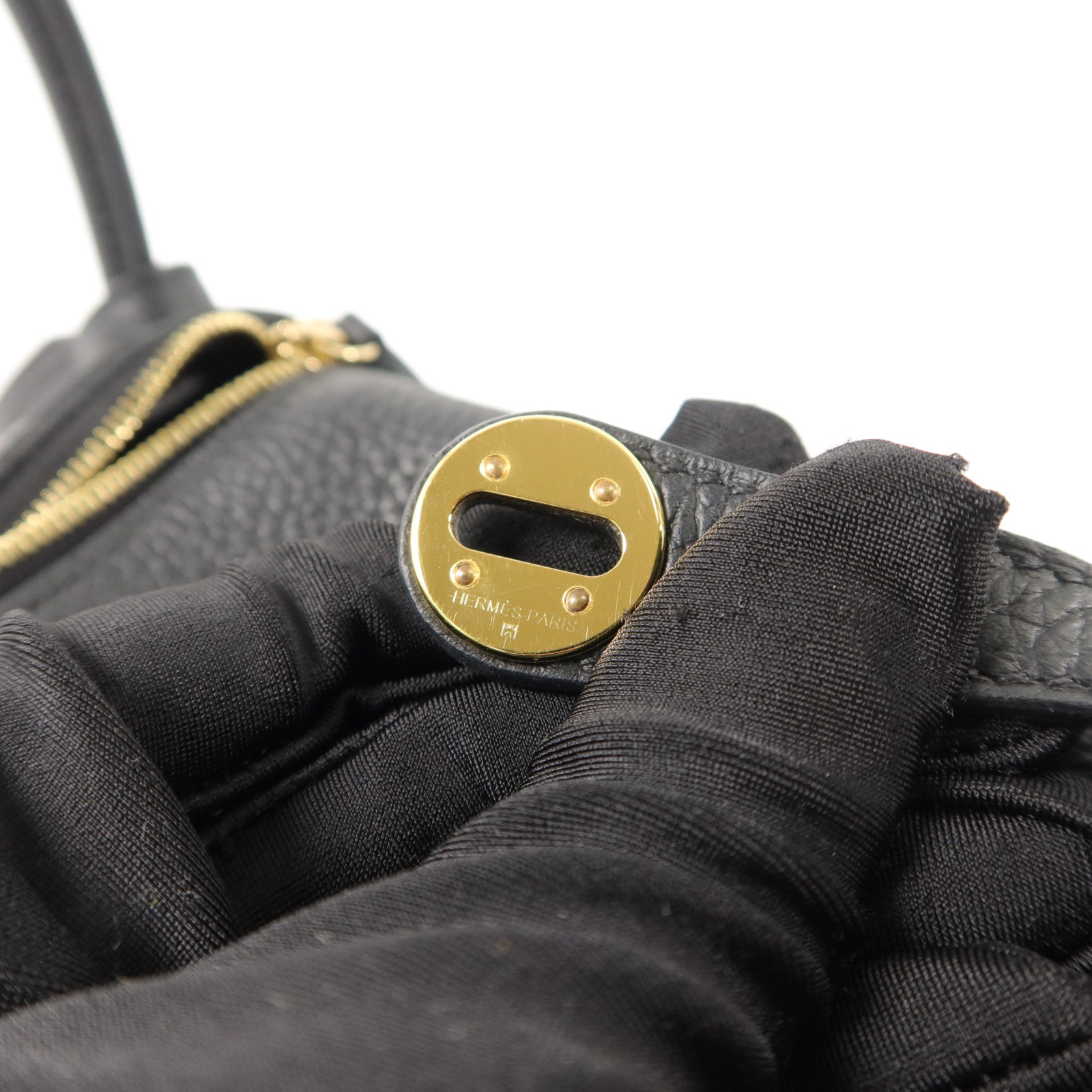 HERMES Clemence皮革Mini Lindy手挽肩背兩用袋Noir