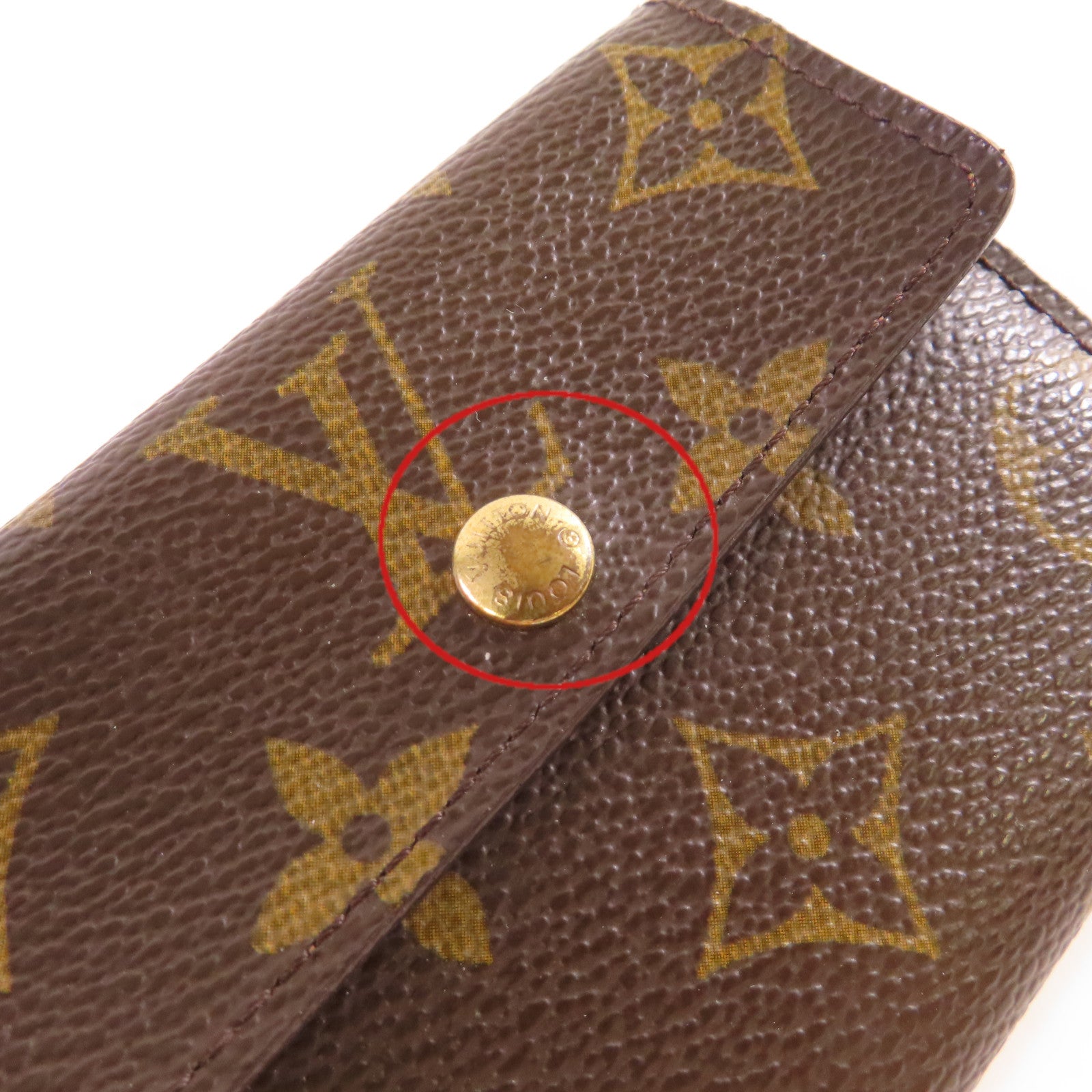 LOUIS VUITTON 【激減優惠】Monogram Card Case金扣零錢卡套啡色