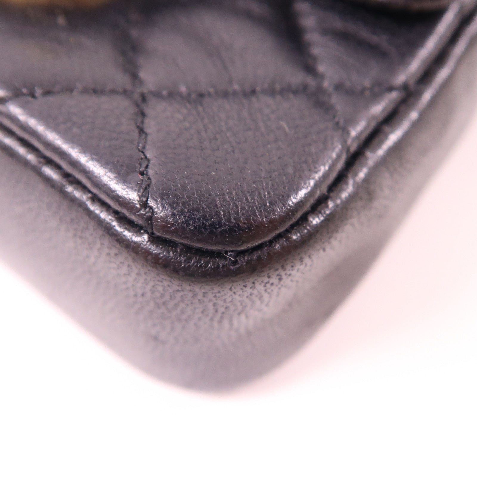 CHANEL CC GHW Vintage Mini Bag Chain Shoulder Bag Calfskin Leather Black