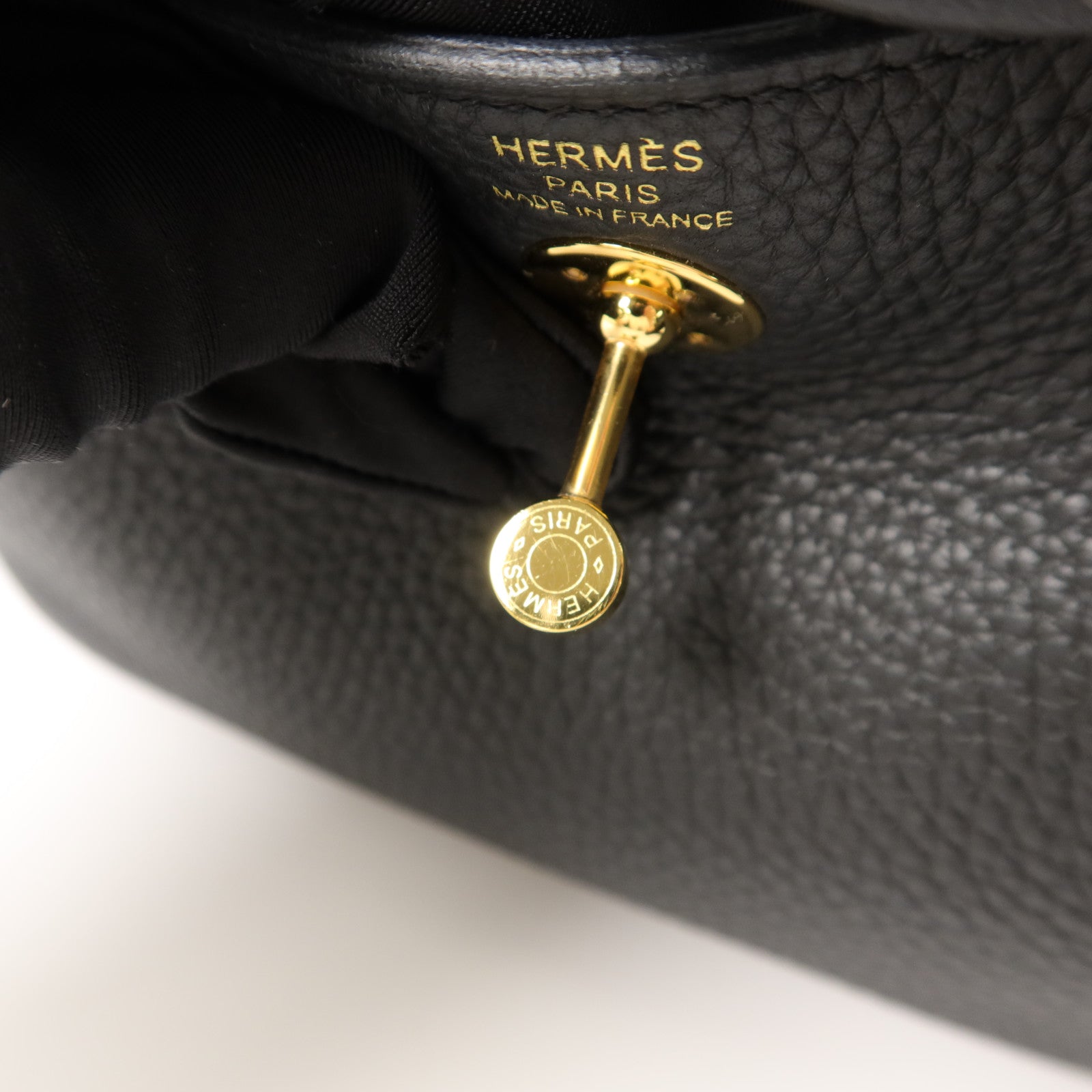 HERMES Clemence皮革Mini Lindy手挽肩背兩用袋Noir