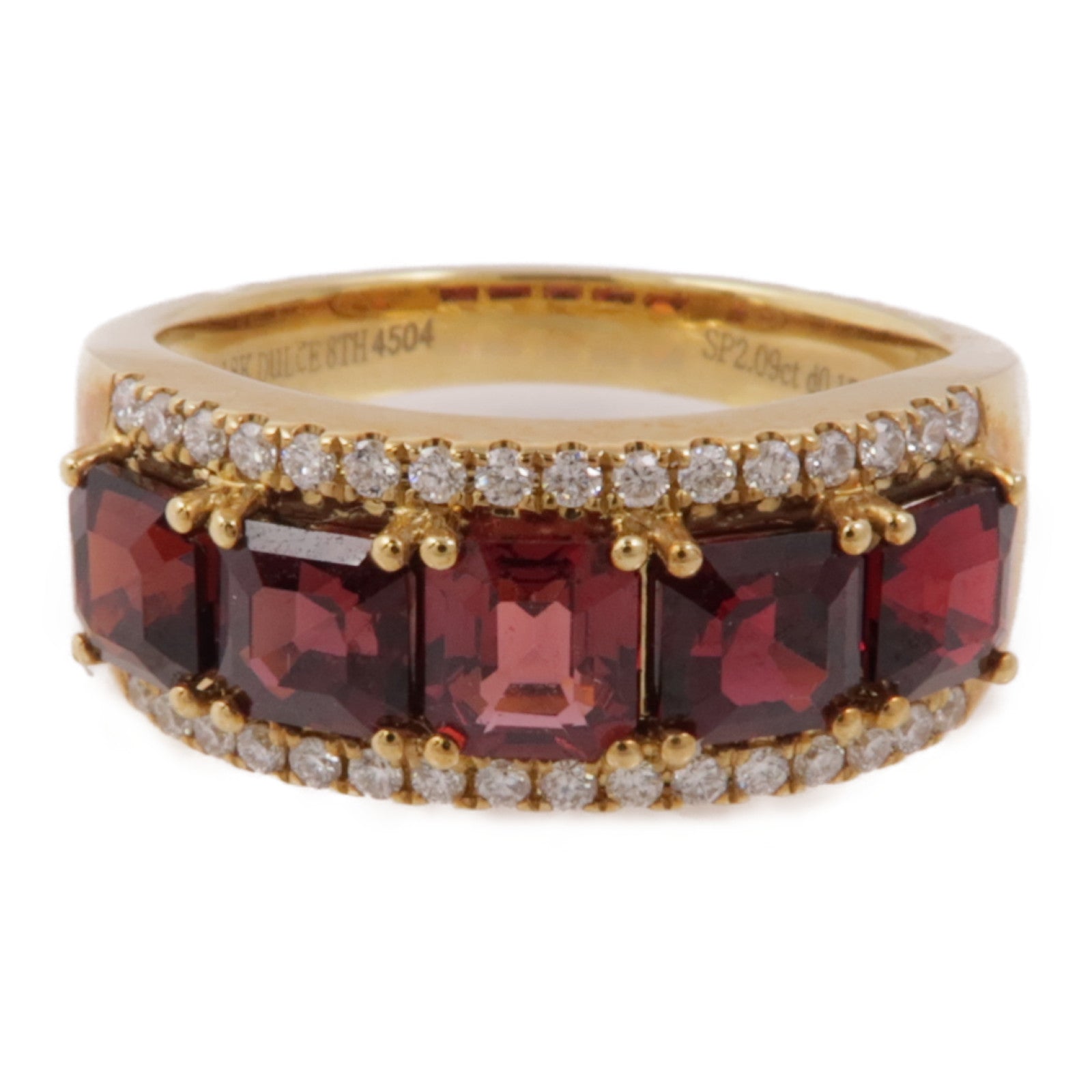 JEWELRY 18K黃金Red Spinel/Diamond Ring紅色尖晶石/鑽石戒指US#6