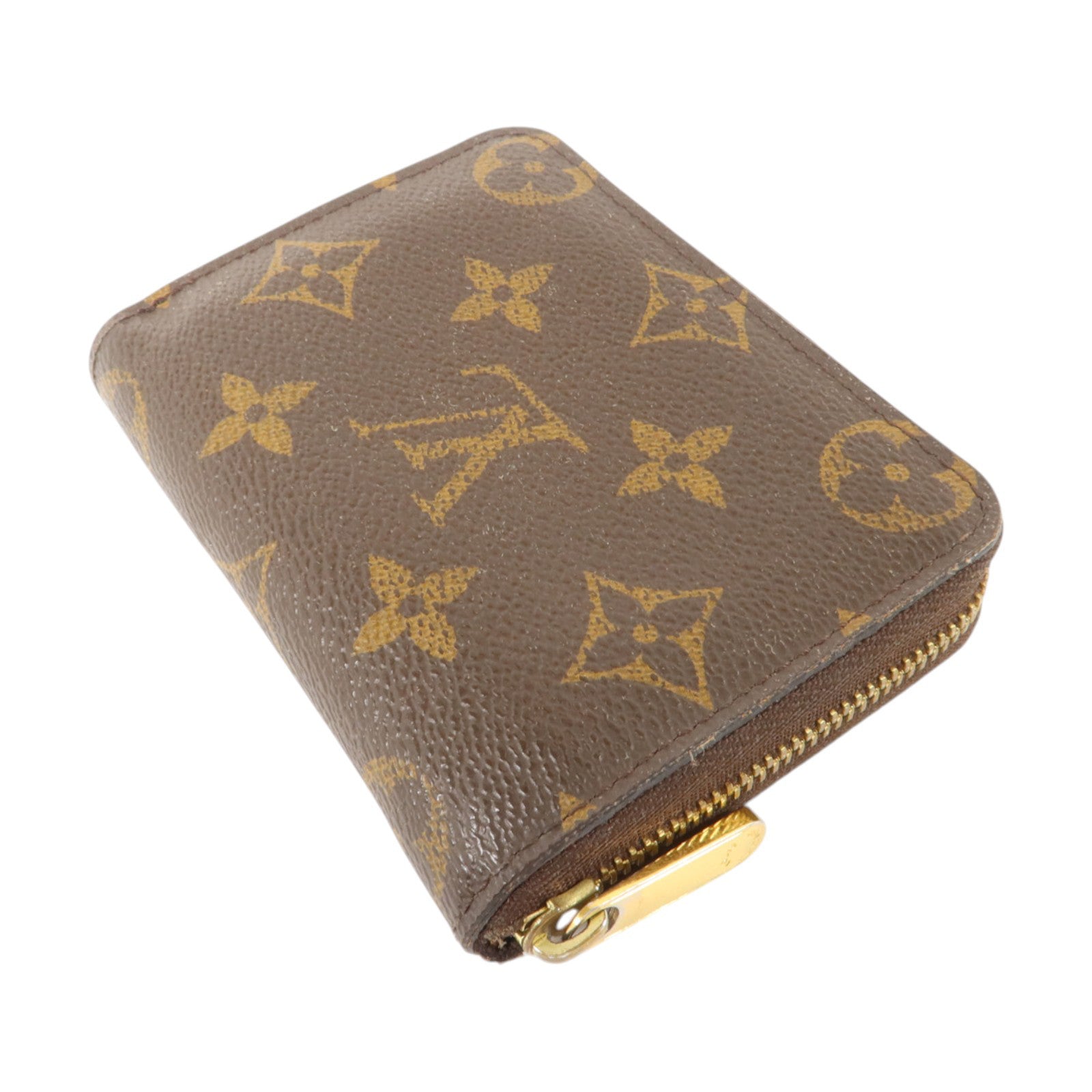 LOUIS VUITTON Monogram Zippy Coin Purse金扣零錢包棕色