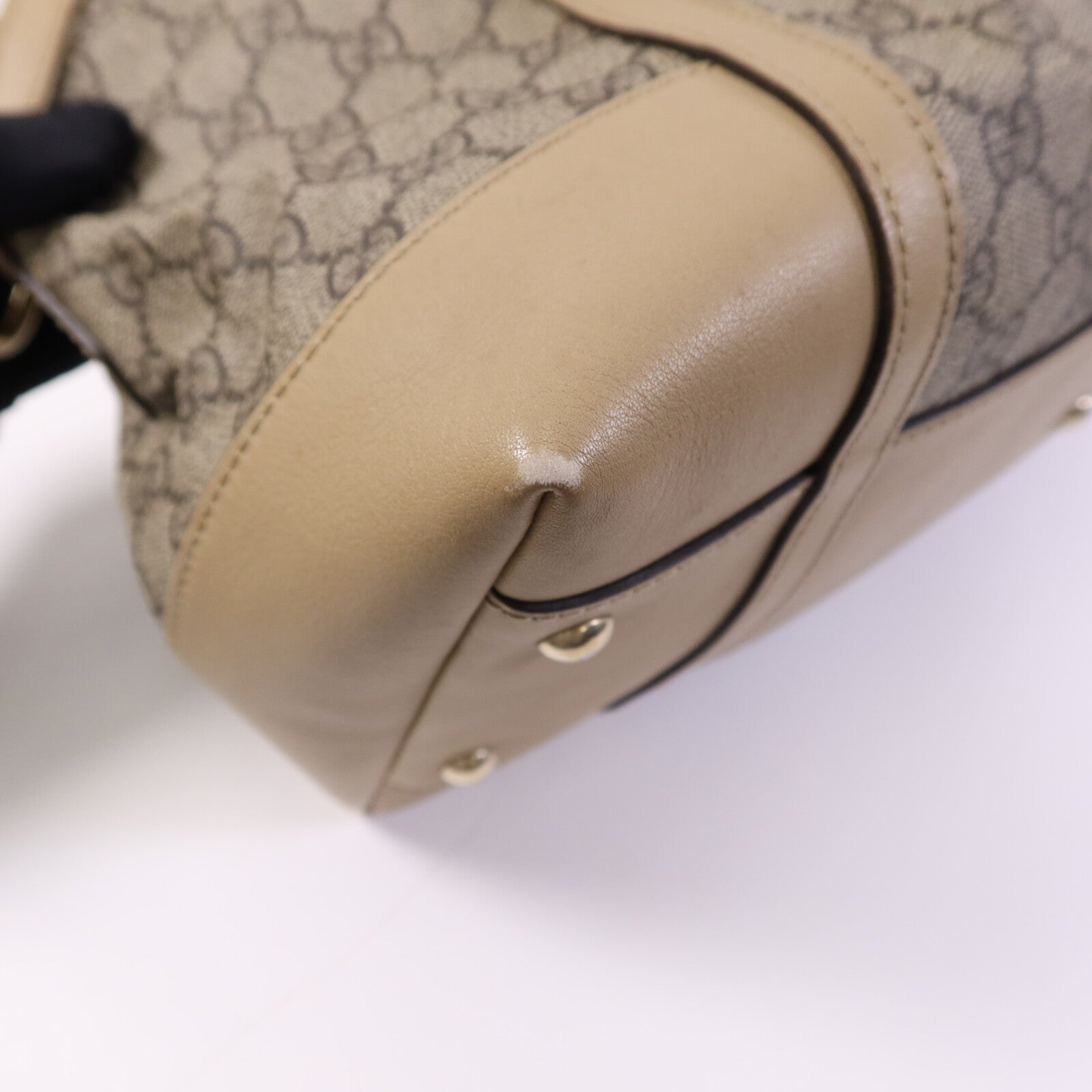GUCCI 塗層帆布Shoulder Bag金扣肩背袋