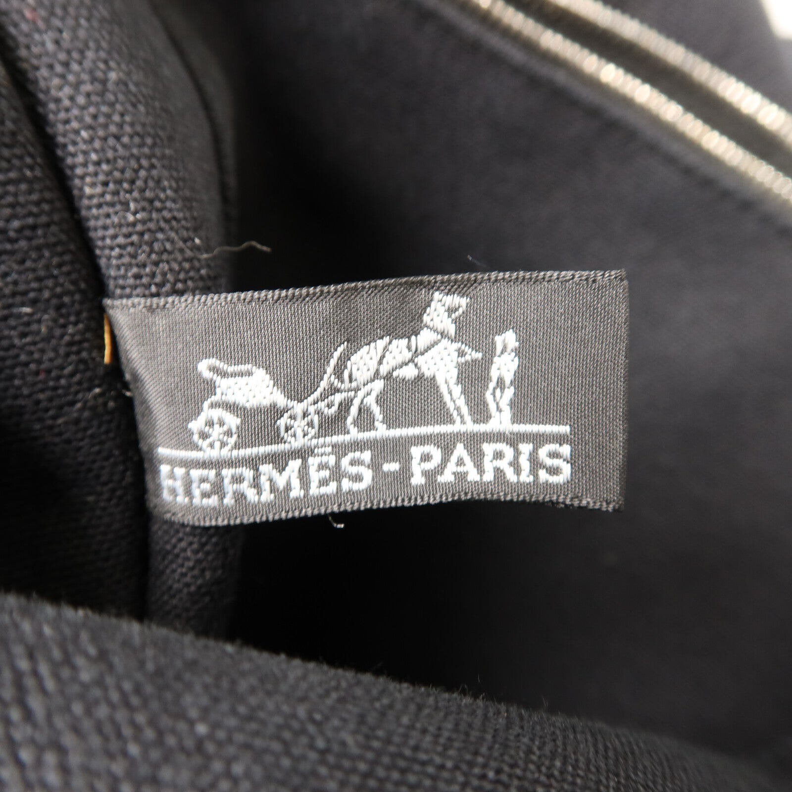 HERMES 帆布Herline Messenger Bag銀扣肩背袋Noir