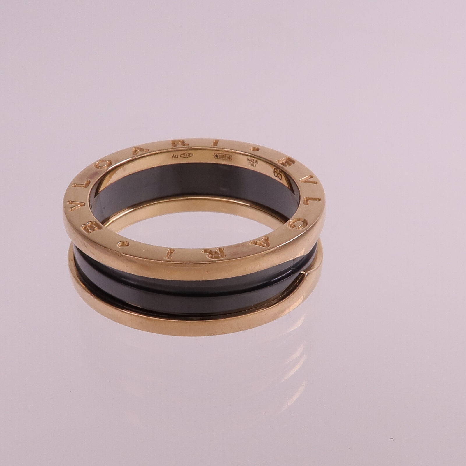BVLGARI 18K玫瑰金/陶瓷B.zero1 Ring戒指Bvlgari#65/US#11