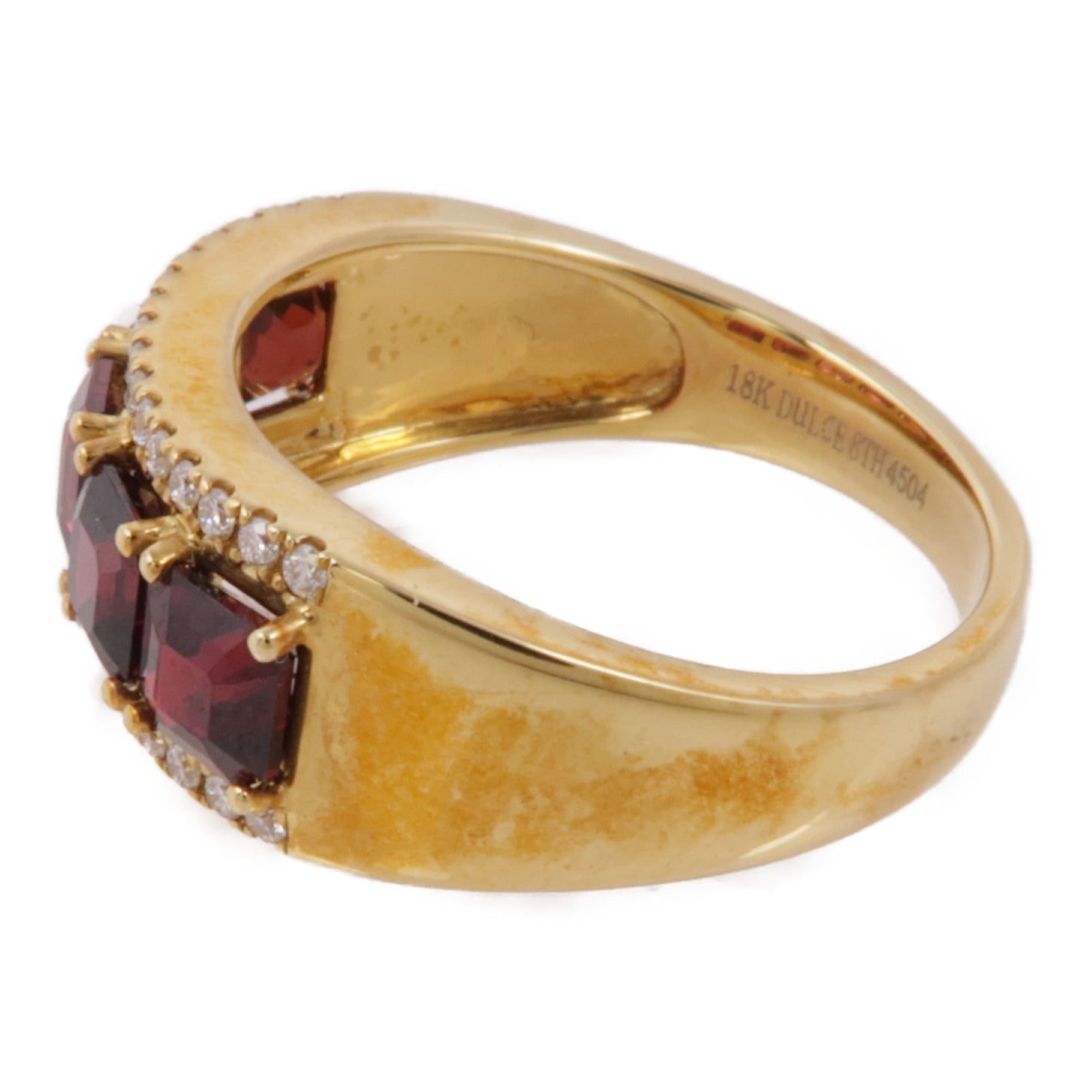 JEWELRY 18K黃金Red Spinel/Diamond Ring紅色尖晶石/鑽石戒指US#6