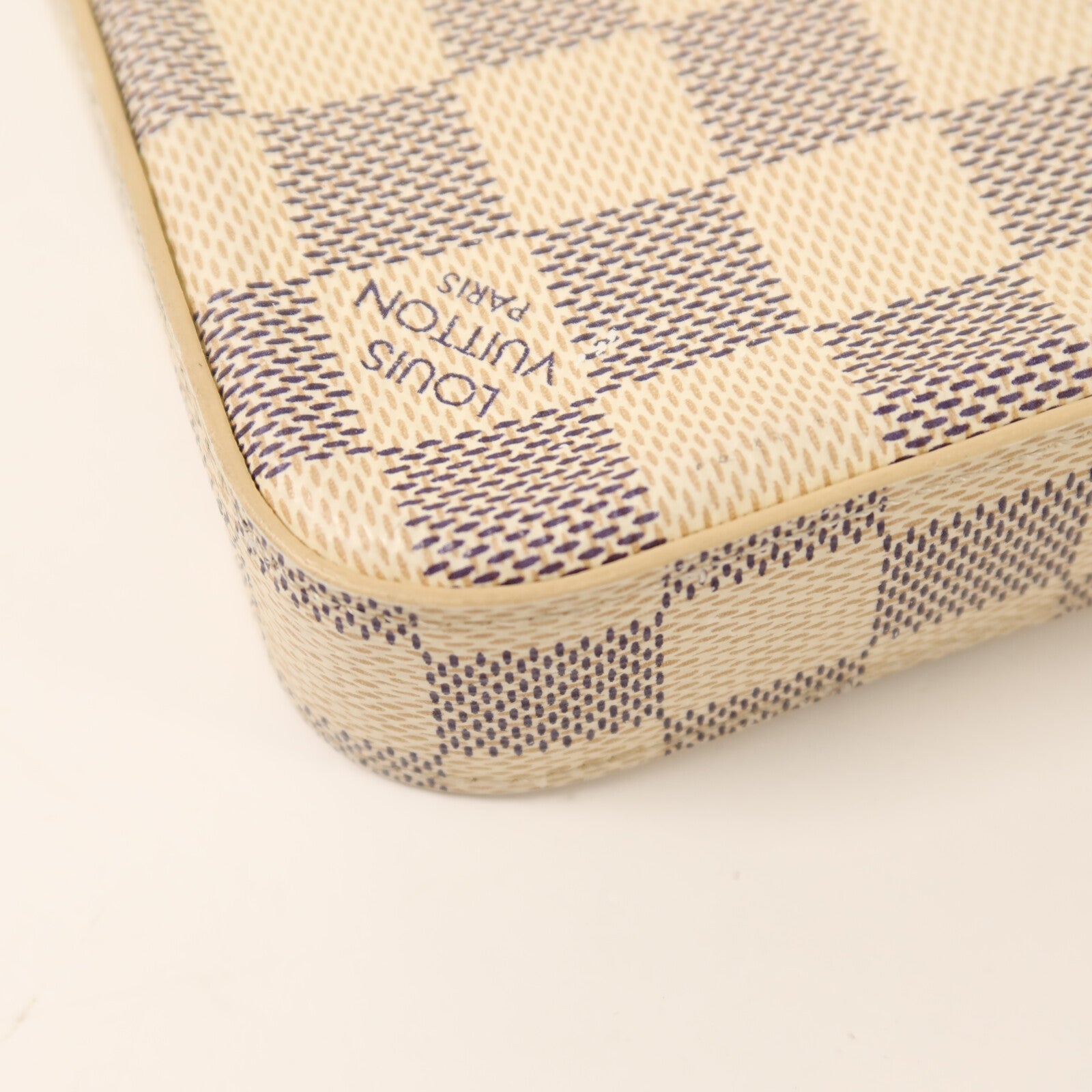 LOUIS VUITTON Damier Azur Felicie Pochette金扣鏈帶手挽肩背兩用袋