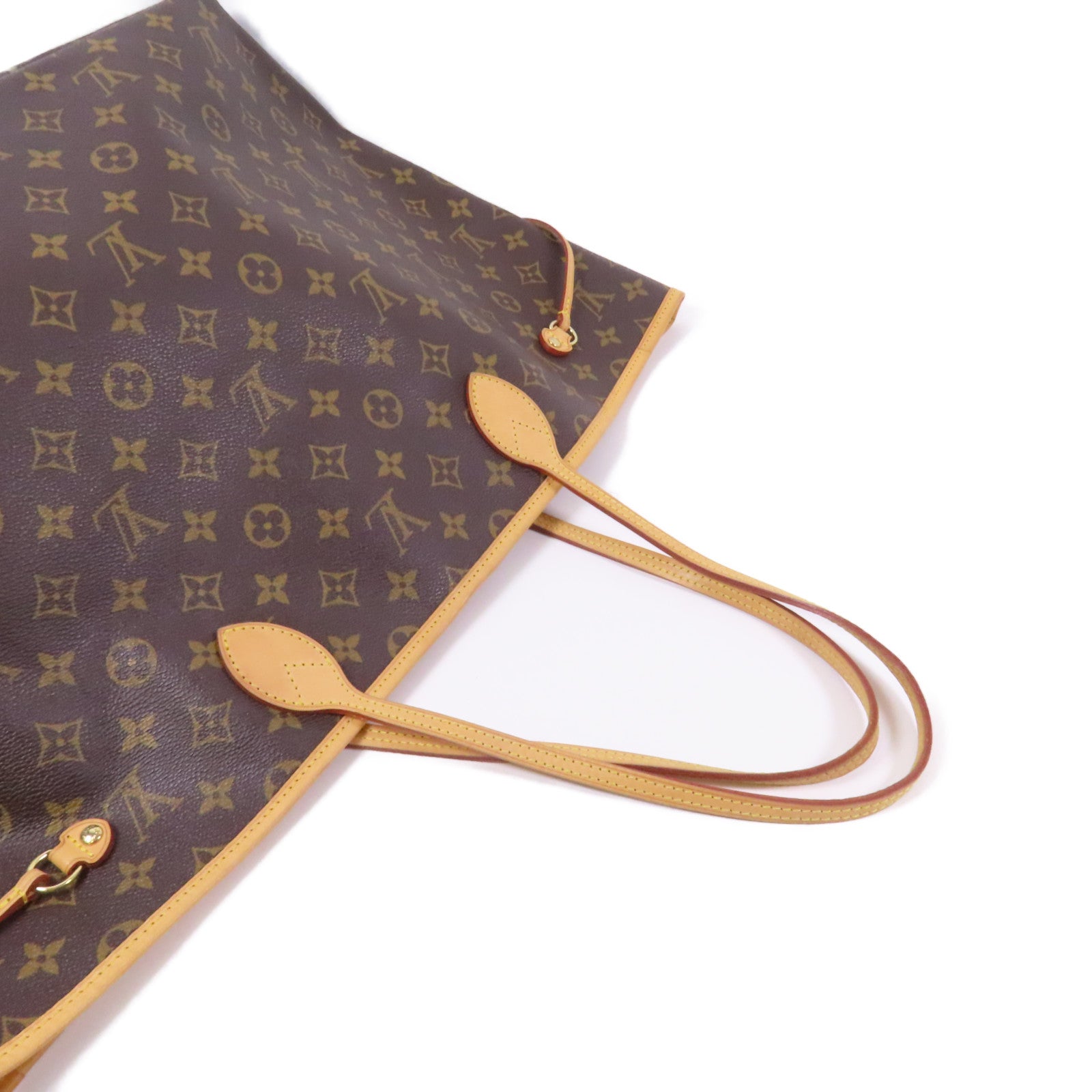 LOUIS VUITTON Monogram Neverfull GM金扣手挽袋啡色
