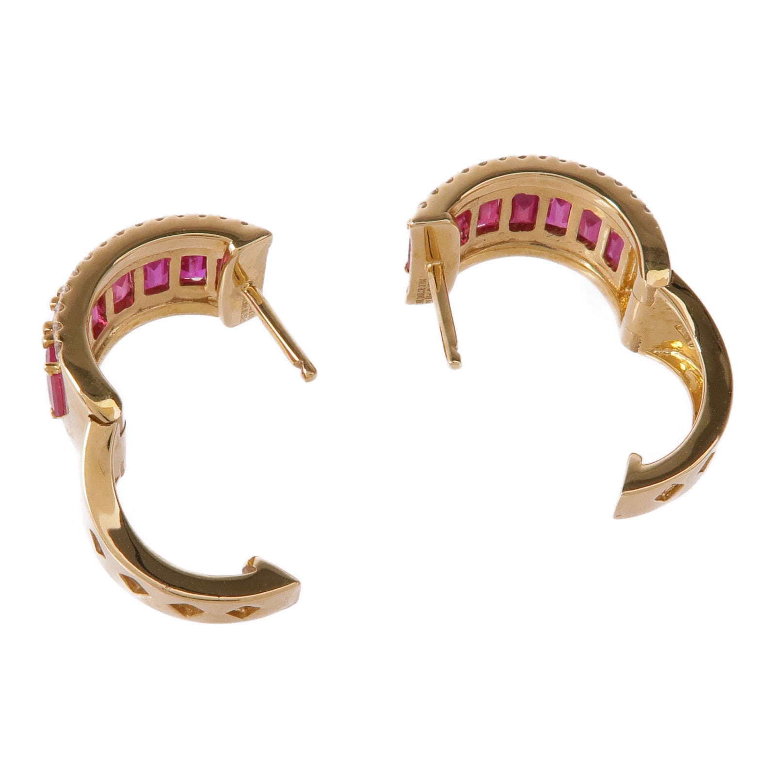 JEWELRY【激減優惠】 18K黃金Ruby/Diamond Earrings紅寶石/鑽石耳環