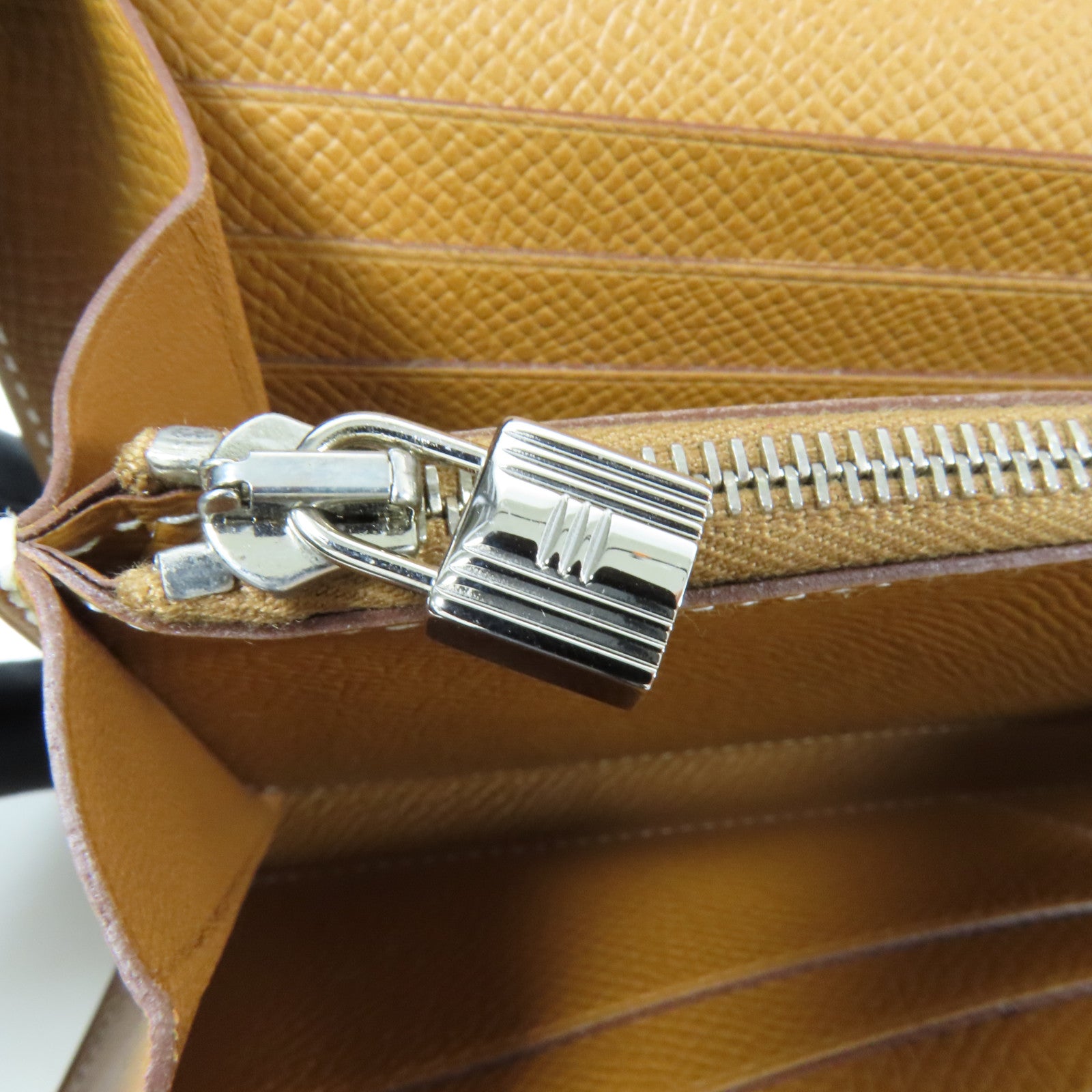 HERMES Epsom皮革Kelly Long Wallet銀扣長錢包Gold