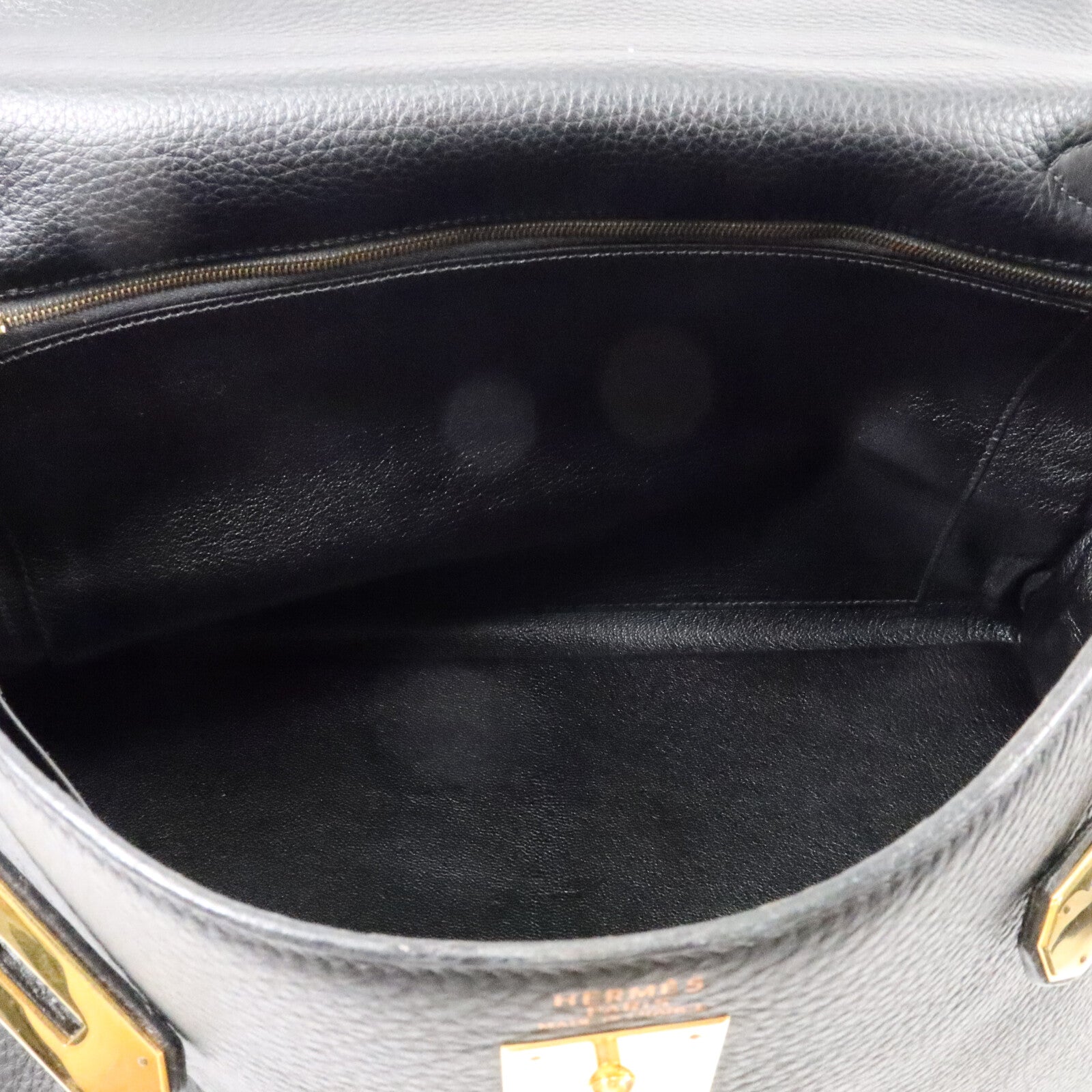 HERMES Togo皮革Kelly40手挽肩背兩用袋Noir