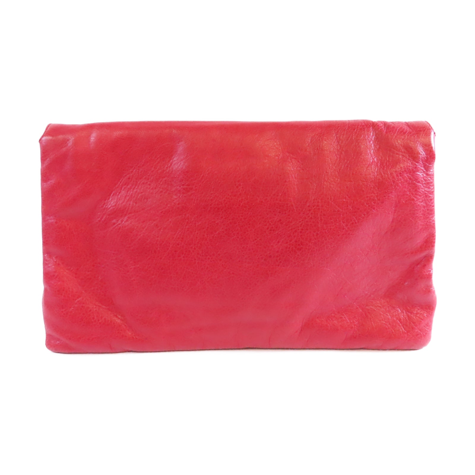BALENCIAGA 【激減優惠】牛皮皮革Pouch金扣手拿包紅色