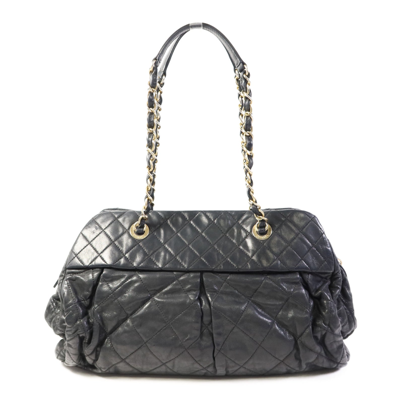 CHANEL 牛皮皮革Chain Shoulder Bag金扣鏈帶肩背袋
