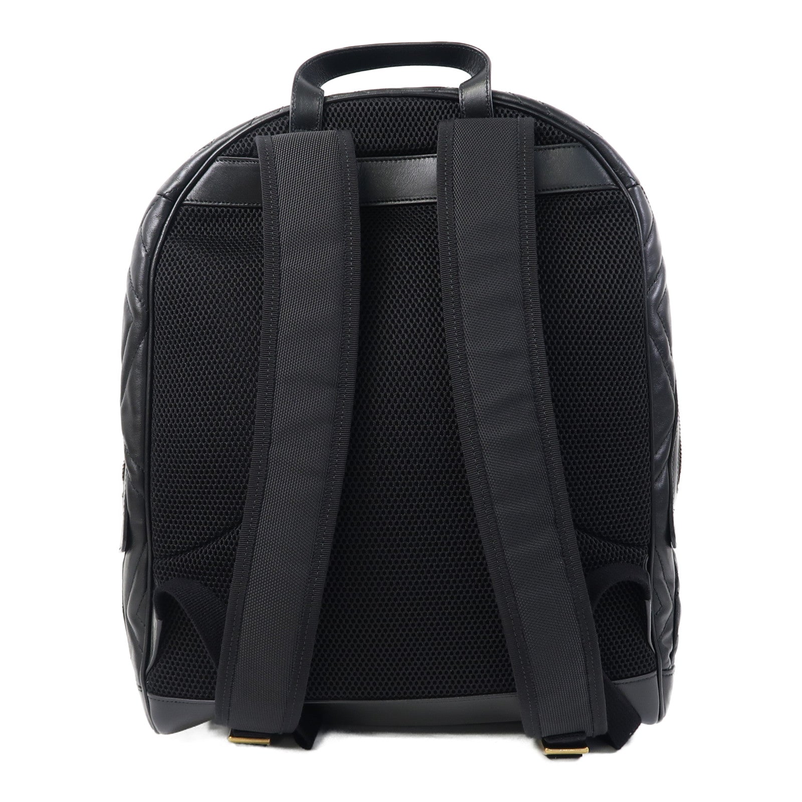 GUCCI 皮革Rucksack金扣背包黑色