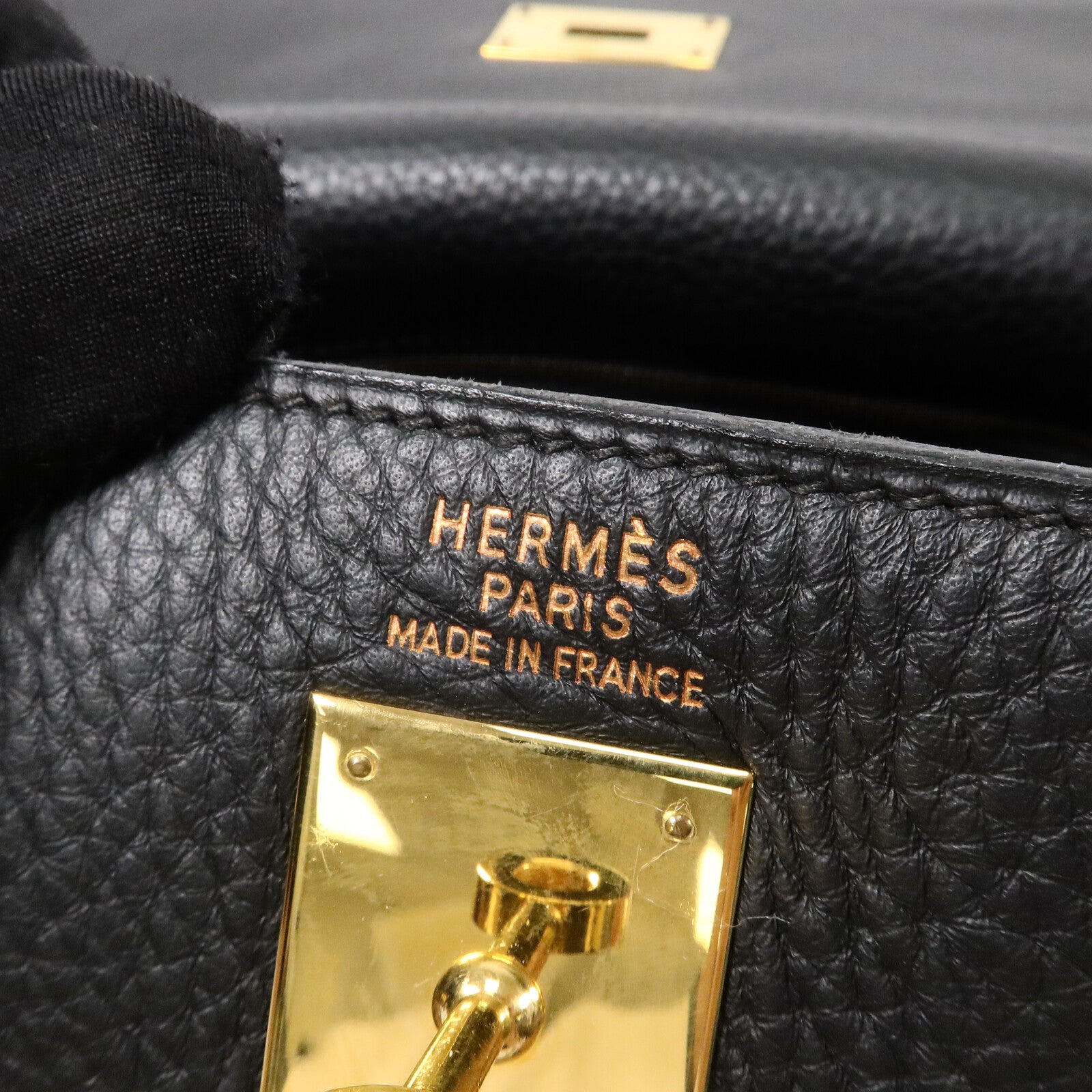 HERMES Togo皮革Kelly40手挽肩背兩用袋Noir