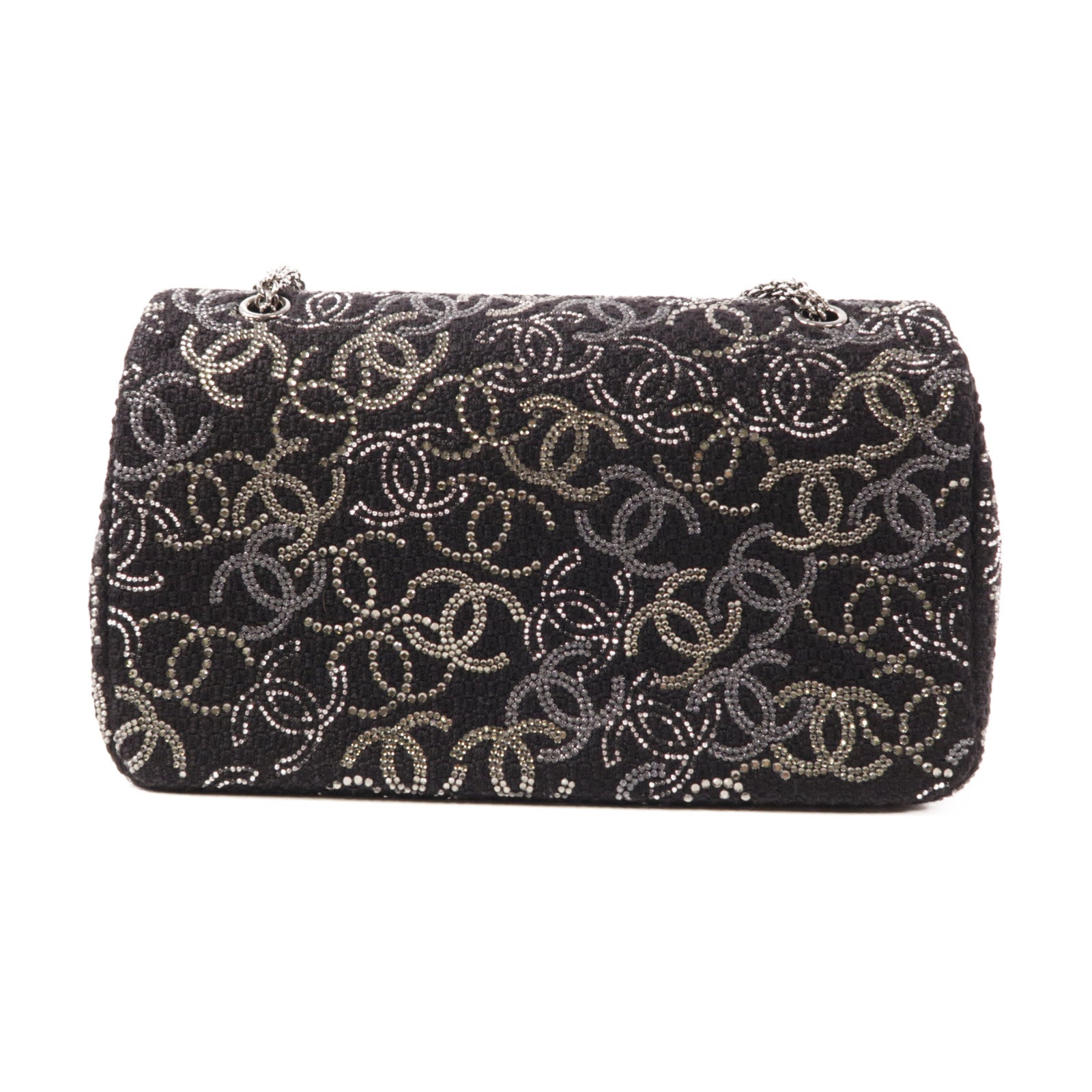 CHANEL Tweed Chain Shoulder銀扣肩背袋
