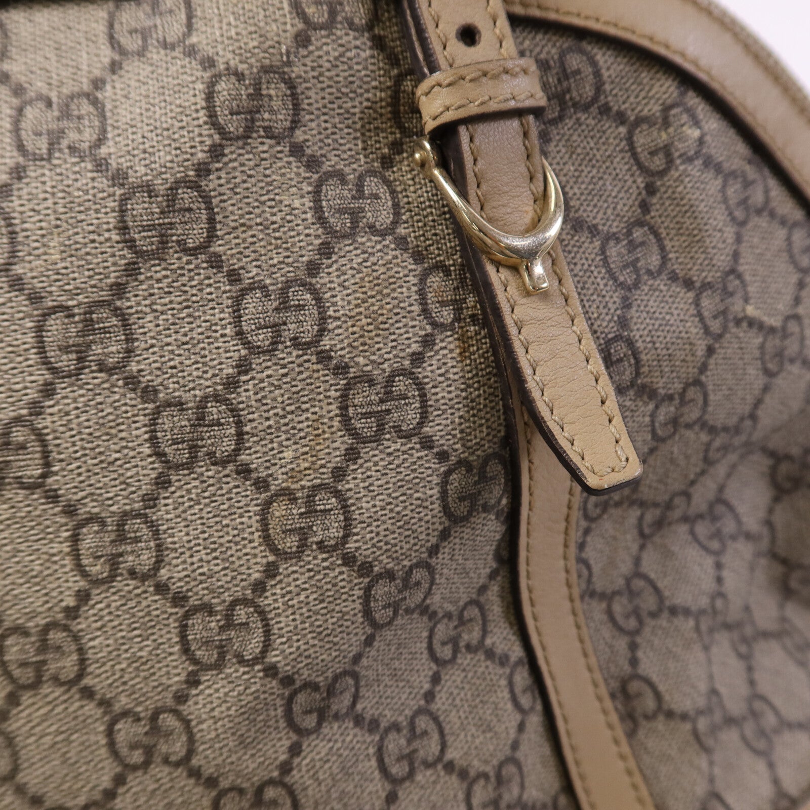 GUCCI 塗層帆布Shoulder Bag金扣肩背袋
