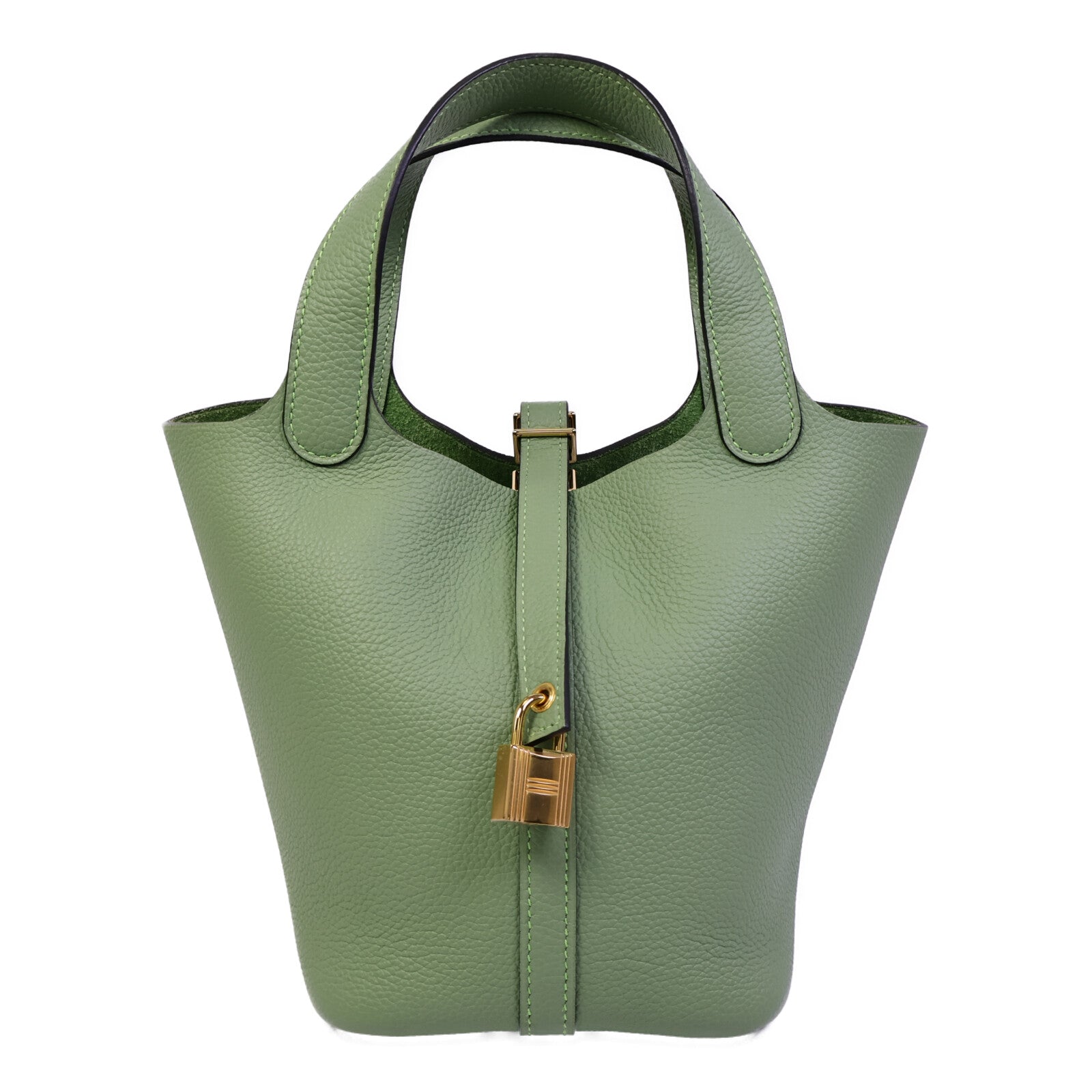 HERMES Maurice皮革Picotin PM手挽袋Vert Criquet