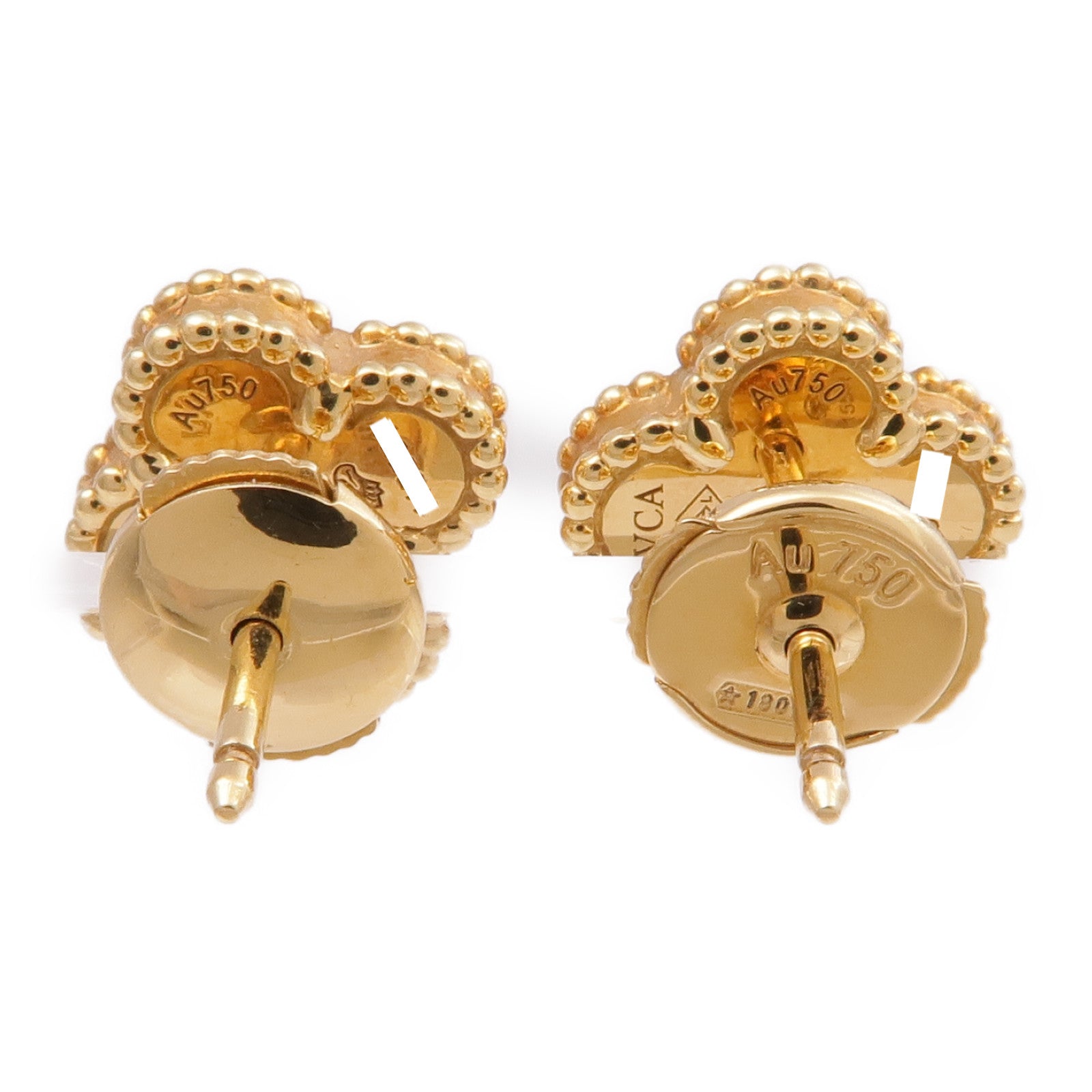 Van Cleef & Arpels 18K黃金Sweet Alhambra Earstuds珍珠母貝耳環