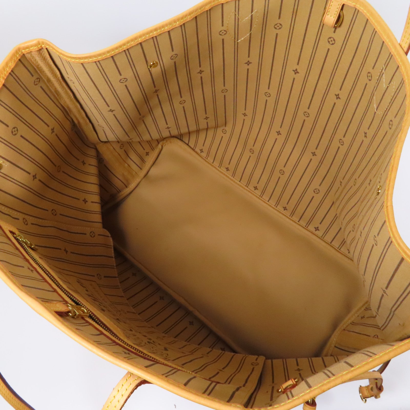 LOUIS VUITTON Monogram Neverfull GM金扣手挽袋啡色