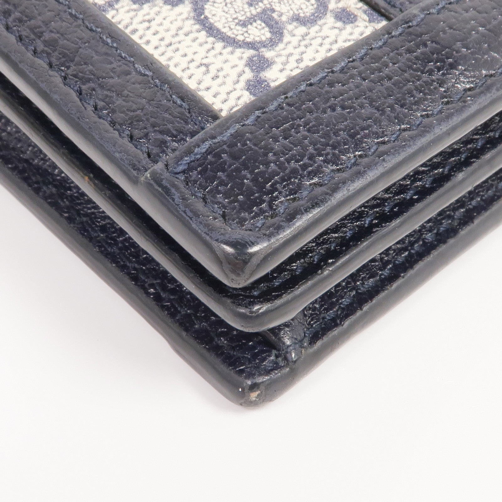 GUCCI 塗層帆布/皮革Ophidia Card Case Wallet銀扣錢包