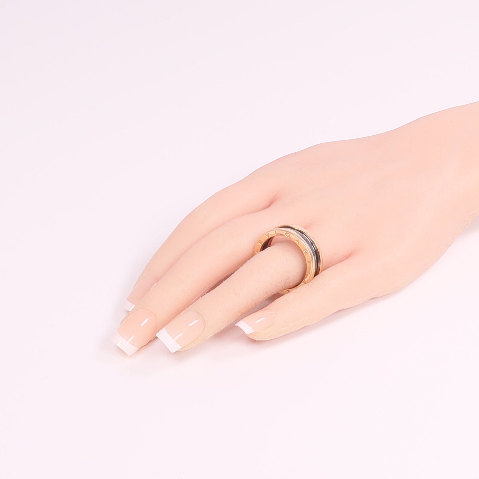 BVLGARI 18K玫瑰金/陶瓷B.zero1 Ring戒指Bvlgari#65/US#11
