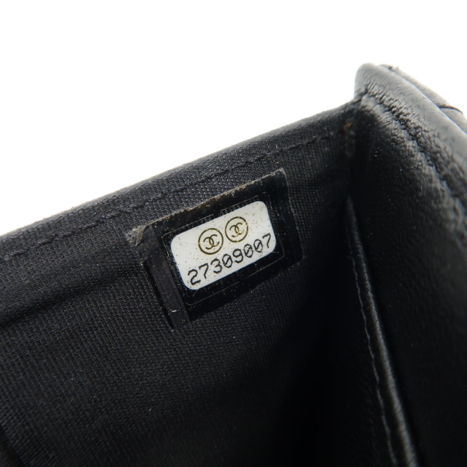 CHANEL 【激減優惠】菱格羊皮皮革Boy Wallet金扣錢包黑色