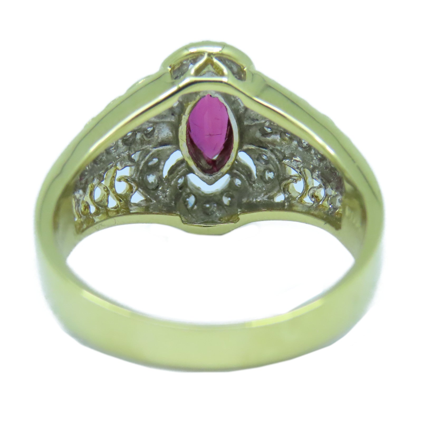 JEWELRY **【激減優惠】18K黃金Ruby Diamond Ring0.45ct紅寶石/0.41ct鑽石戒指US#7