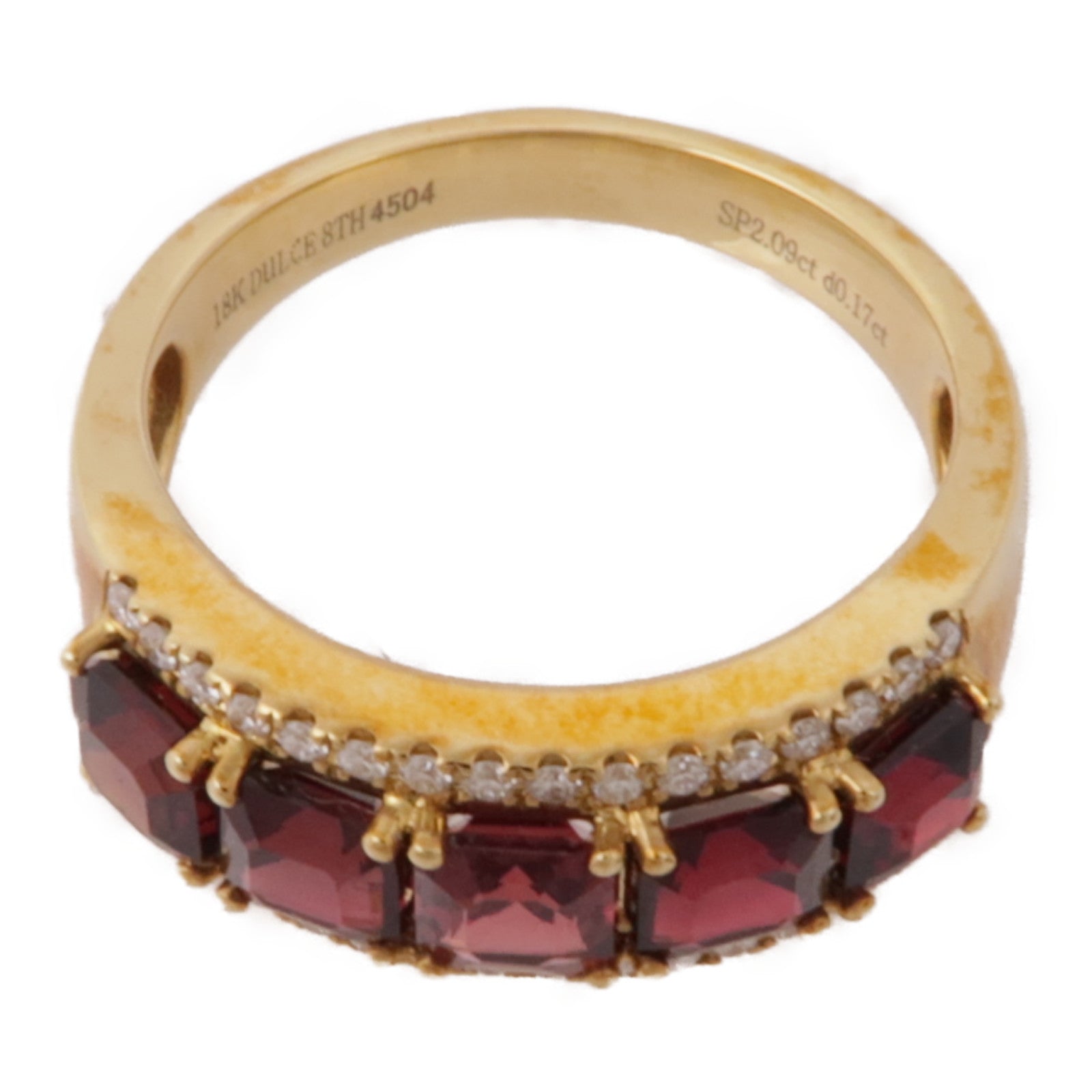 JEWELRY 18K黃金Red Spinel/Diamond Ring紅色尖晶石/鑽石戒指US#6