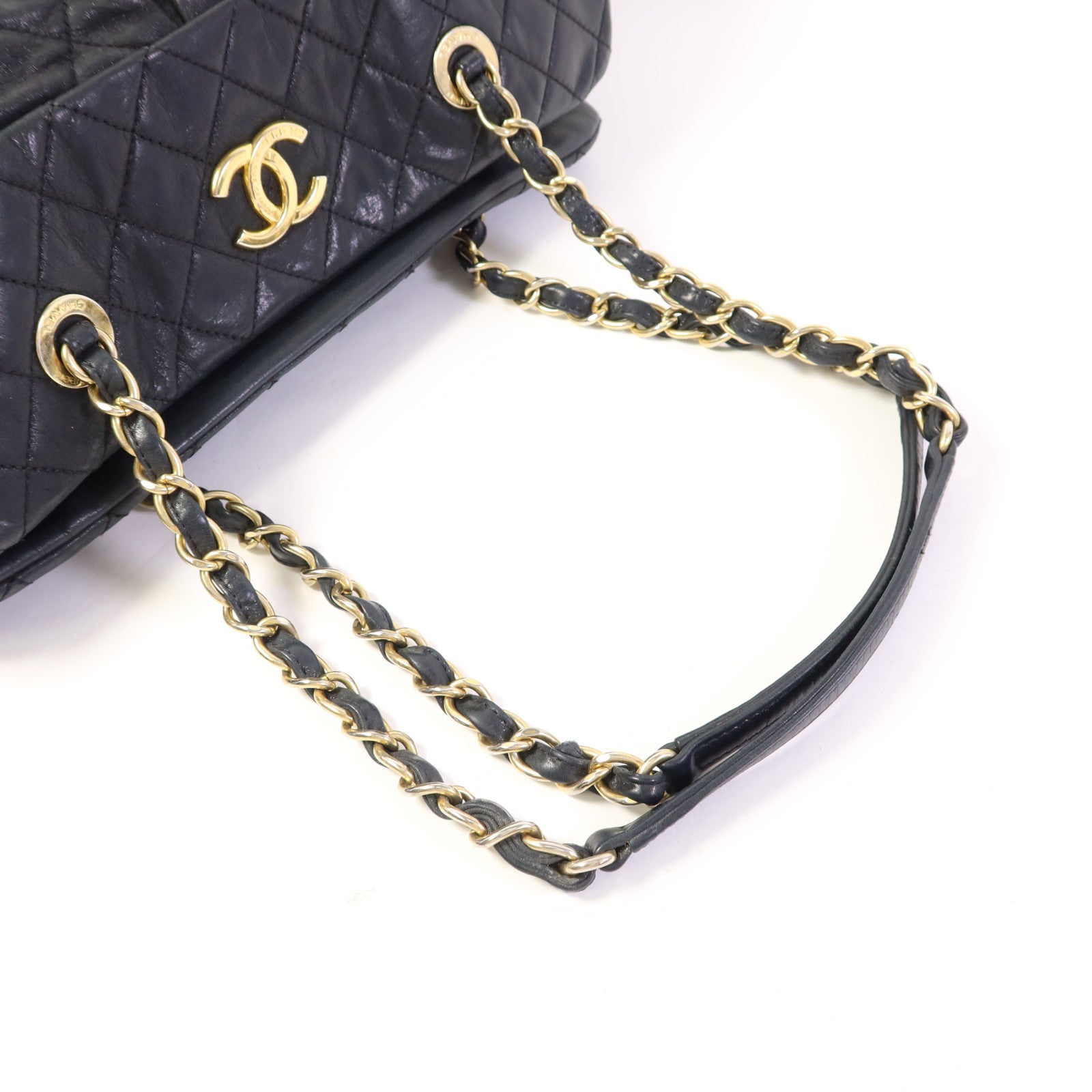 CHANEL 牛皮皮革Chain Shoulder Bag金扣鏈帶肩背袋