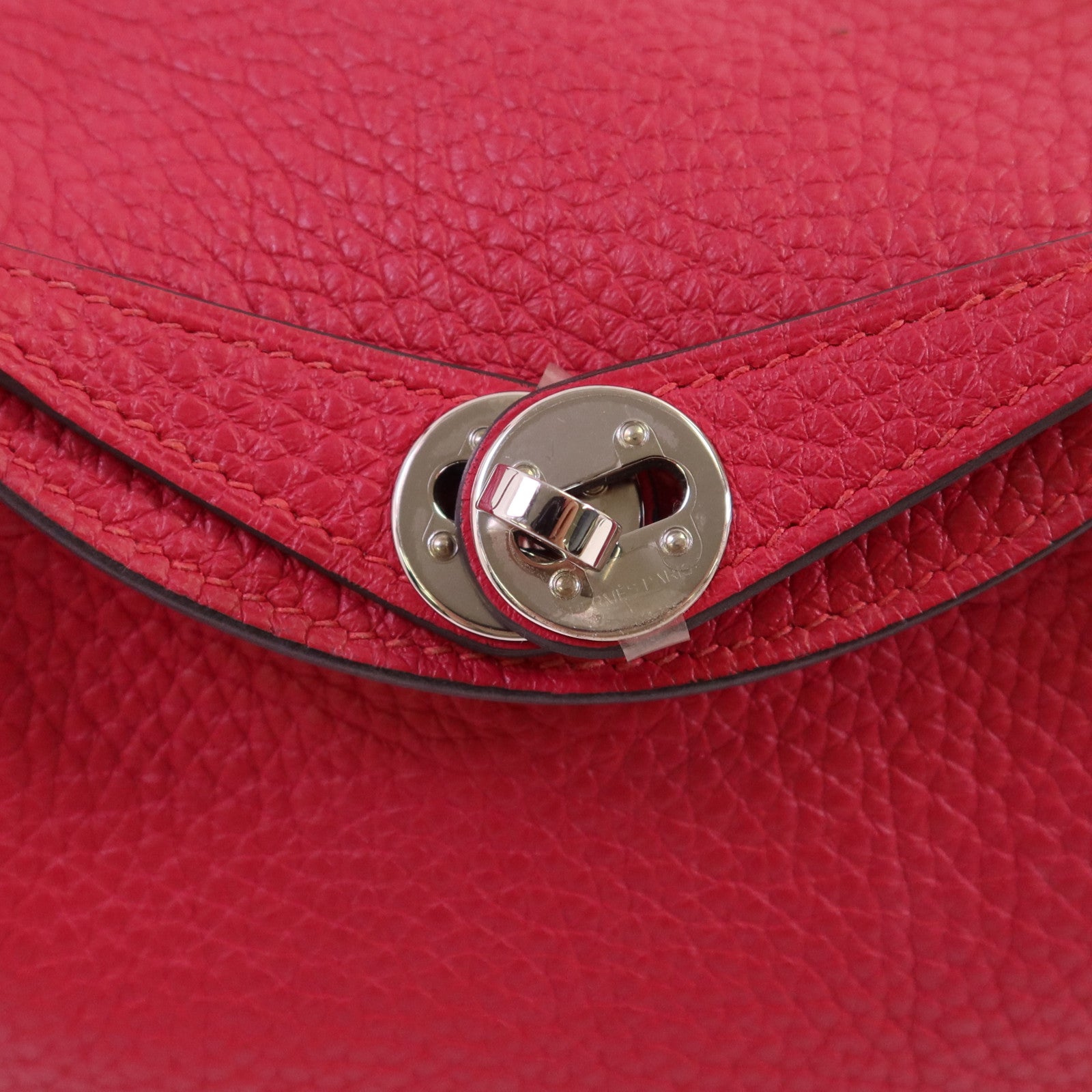 HERMES Togo皮革Mini Lindy銀扣肩背袋