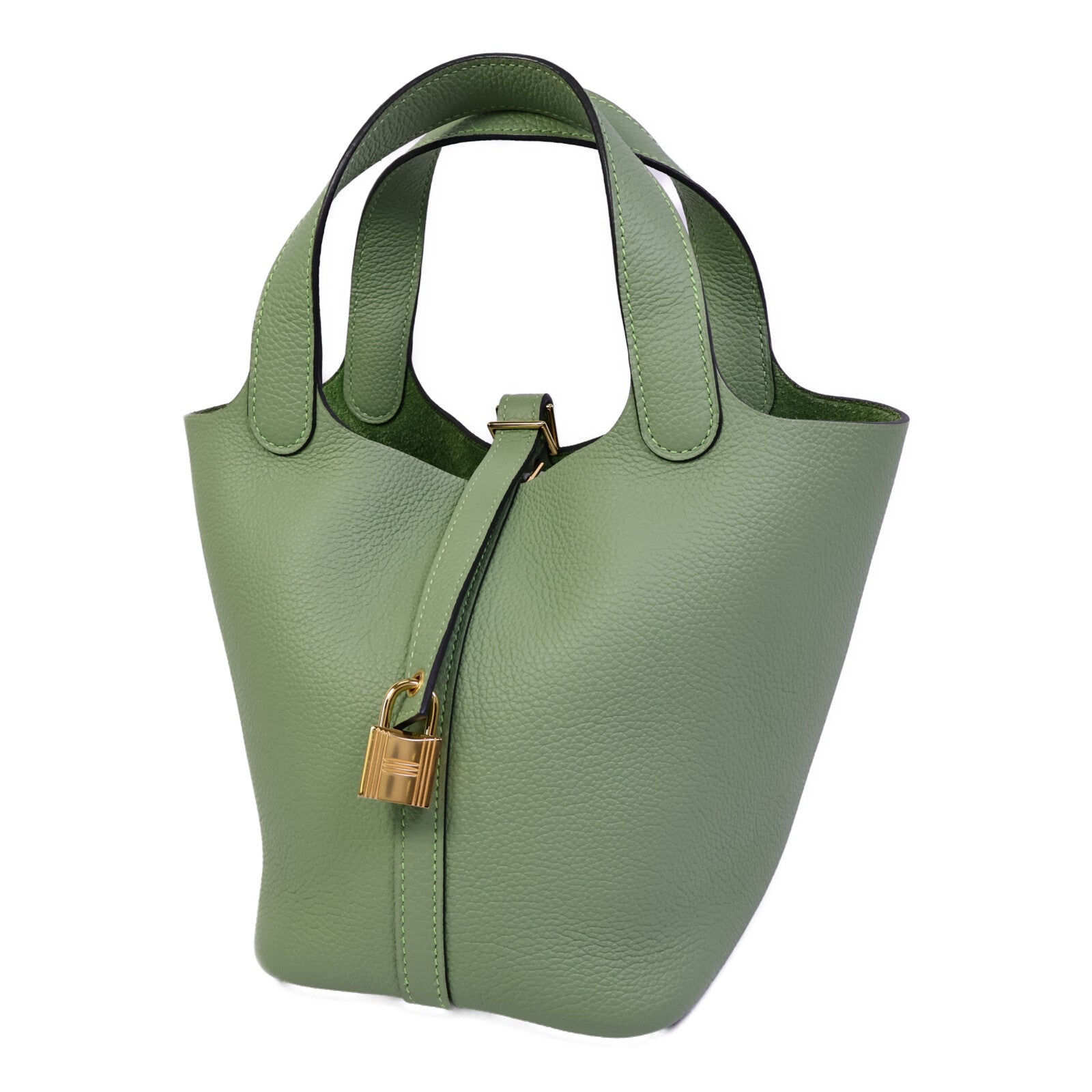 HERMES Maurice皮革Picotin PM手挽袋Vert Criquet