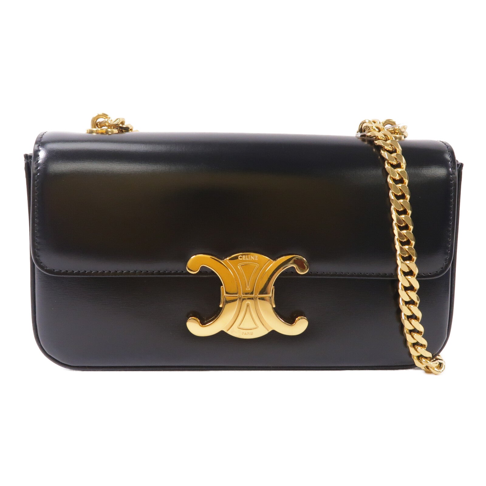 CELINE 牛皮皮革Claude鏈帶肩背袋