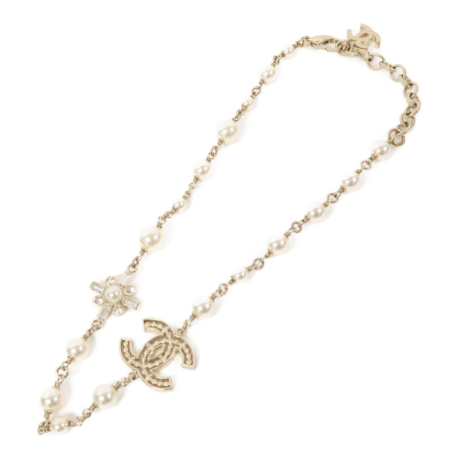 CHANEL 金屬/PVC Necklace項鍊金色