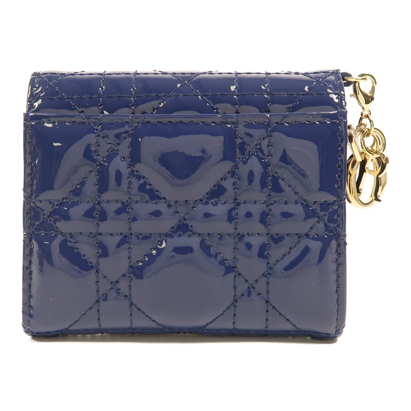 Dior 漆皮皮革Lady Dior Wallet金扣錢包