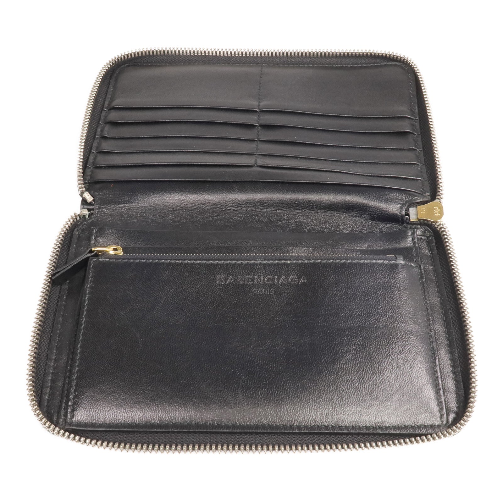 BALENCIAGA 【激減優惠】牛皮皮革Round Zip Wallet長錢包