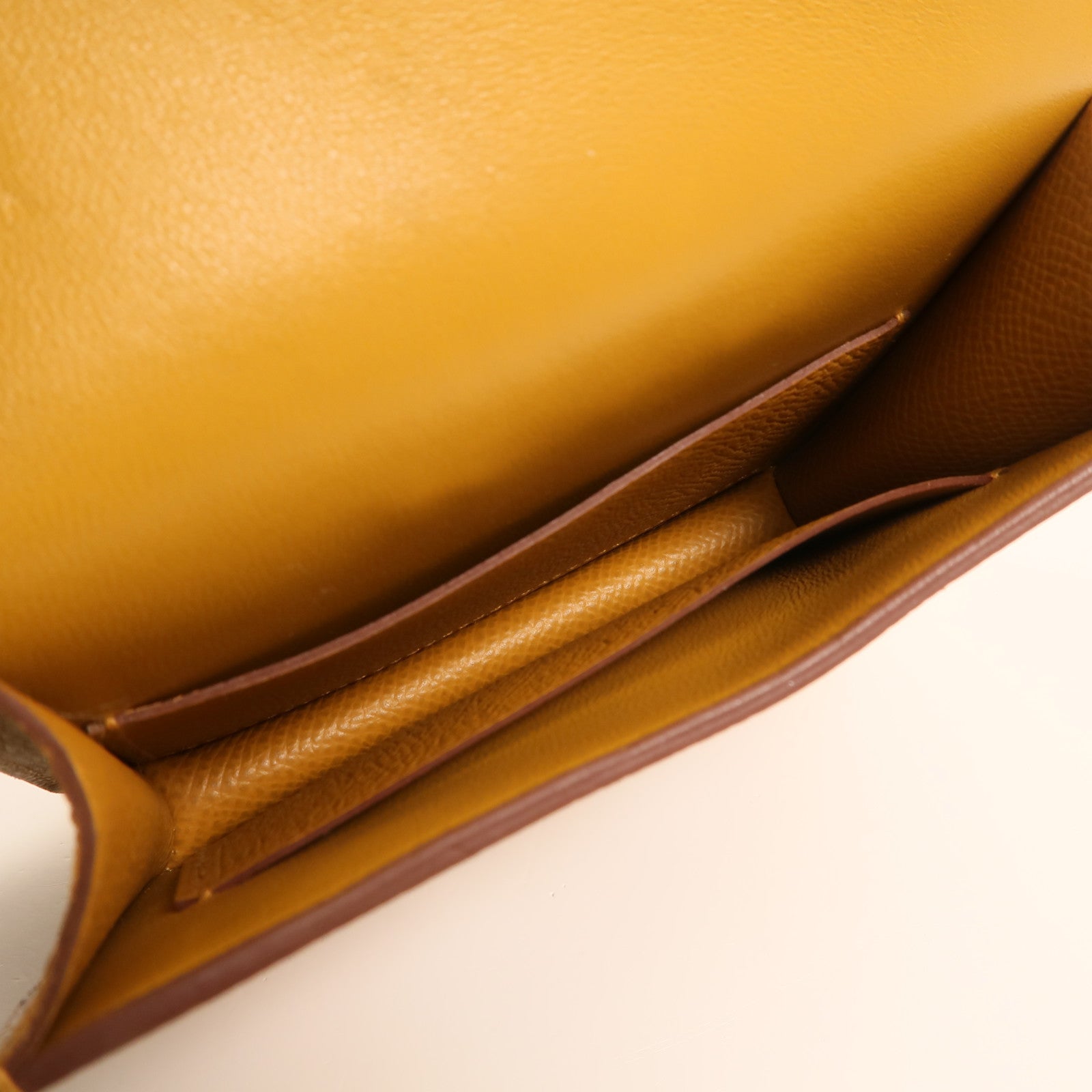 HERMES Epsom皮革Constance Slim Wallet銀扣錢包Chai