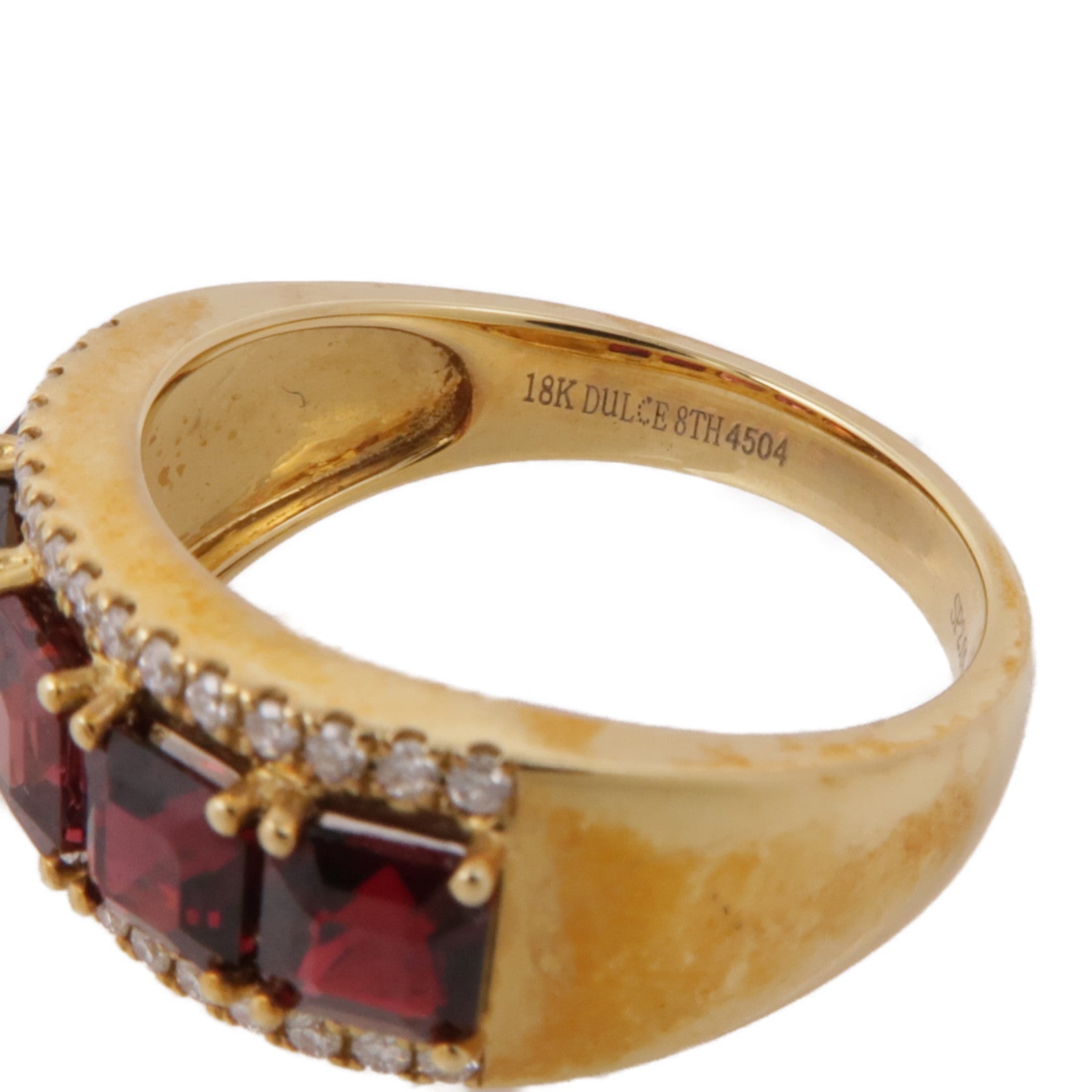 JEWELRY 18K黃金Red Spinel/Diamond Ring紅色尖晶石/鑽石戒指US#6