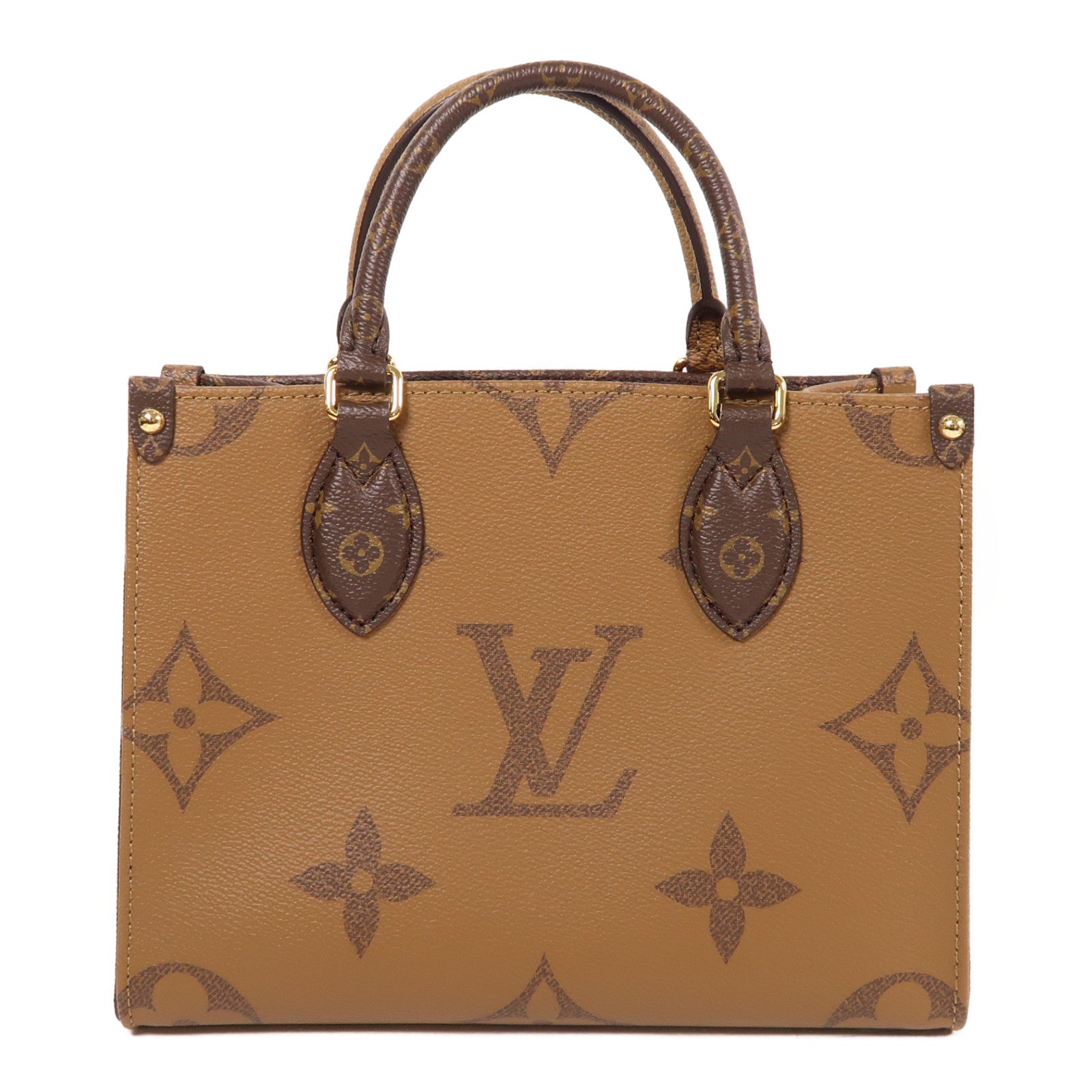 LOUIS VUITTON Monogram Giant OnTheGo PM金扣手挽肩背兩用袋棕色