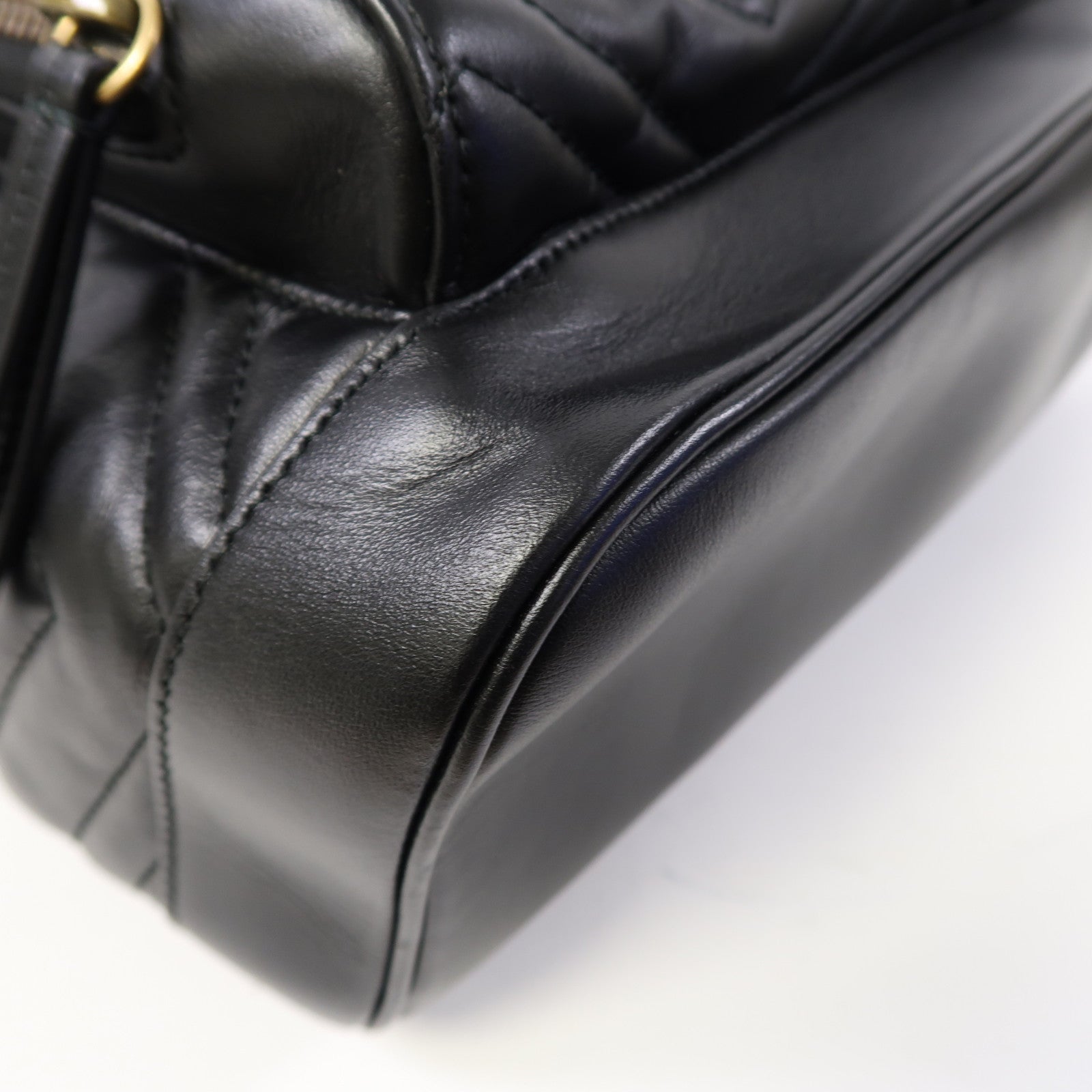 GUCCI 皮革Rucksack金扣背包黑色