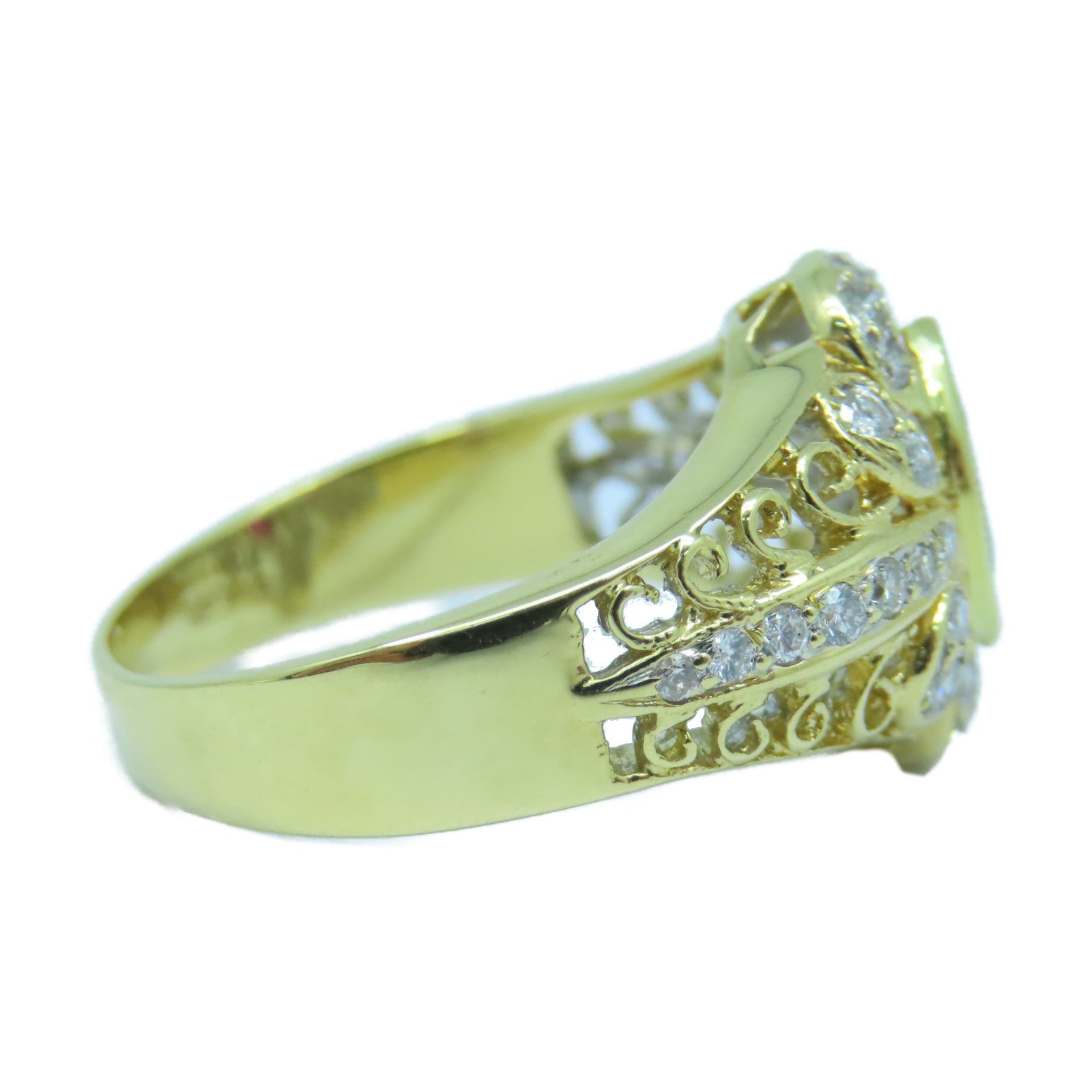 JEWELRY **【激減優惠】18K黃金Ruby Diamond Ring0.45ct紅寶石/0.41ct鑽石戒指US#7