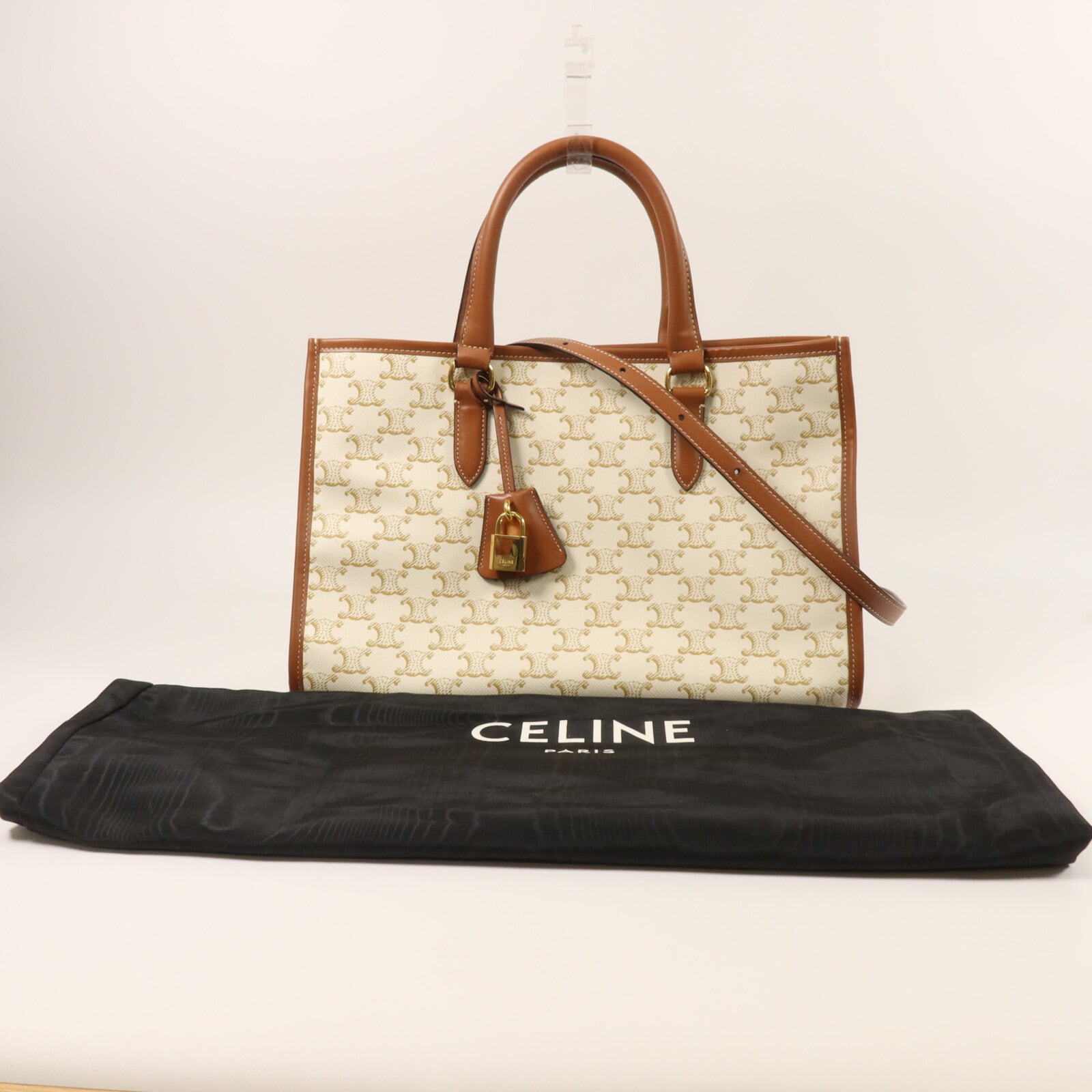 CELINE 牛皮皮革Mini Horizontal Cabas手挽肩背兩用袋